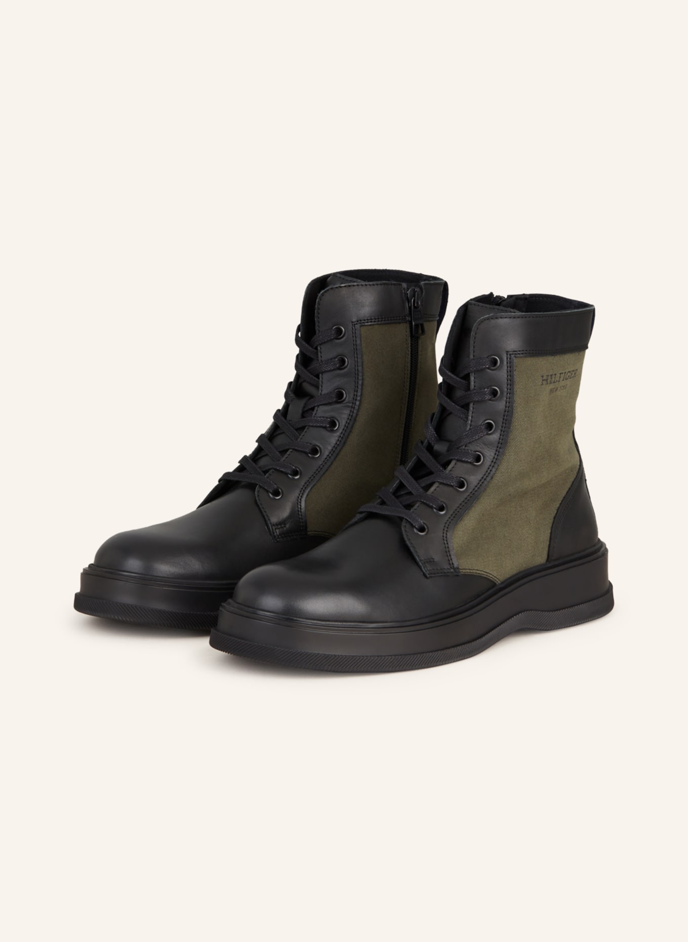 TOMMY HILFIGER Lace-up boots, Color: BLACK/ OLIVE (Image 1)
