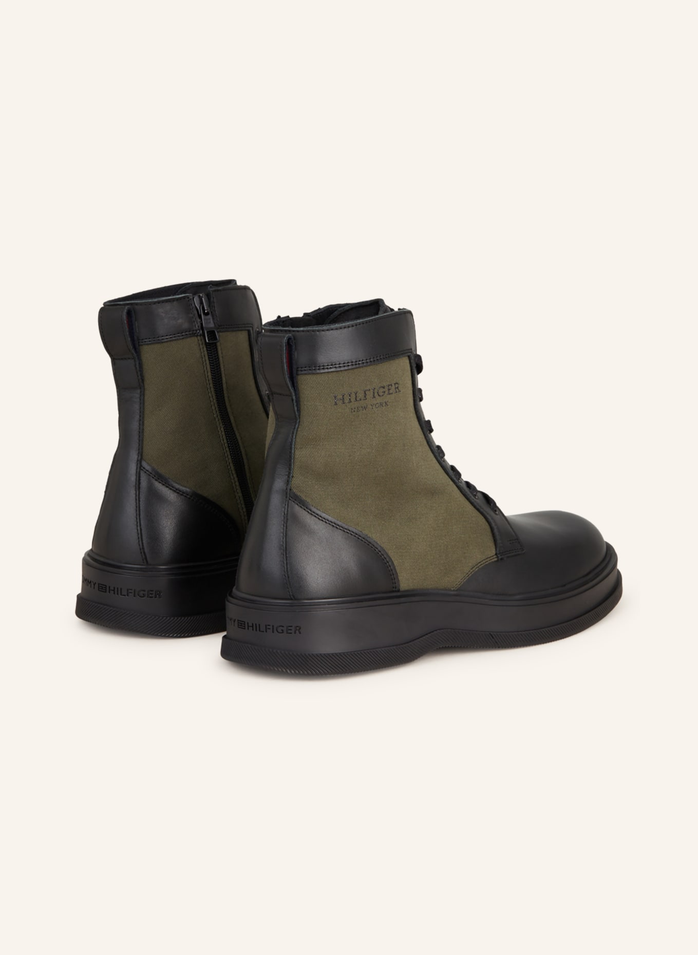 TOMMY HILFIGER Lace-up boots, Color: BLACK/ OLIVE (Image 2)