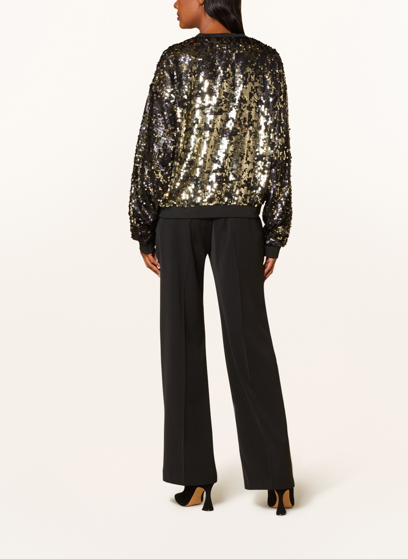 lollys laundry Sweatshirt CALIFORNIALL with reversible sequins, Color: GOLD/ BLACK (Image 3)