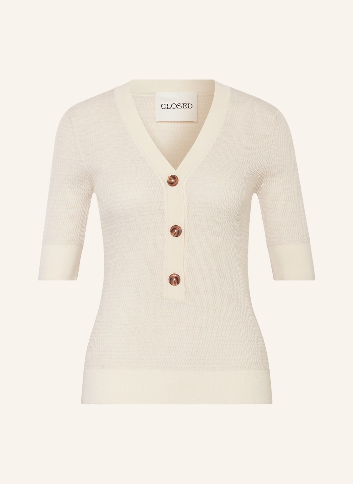 CLOSED Short sleeve sweater, Color: ECRU (Image 1)