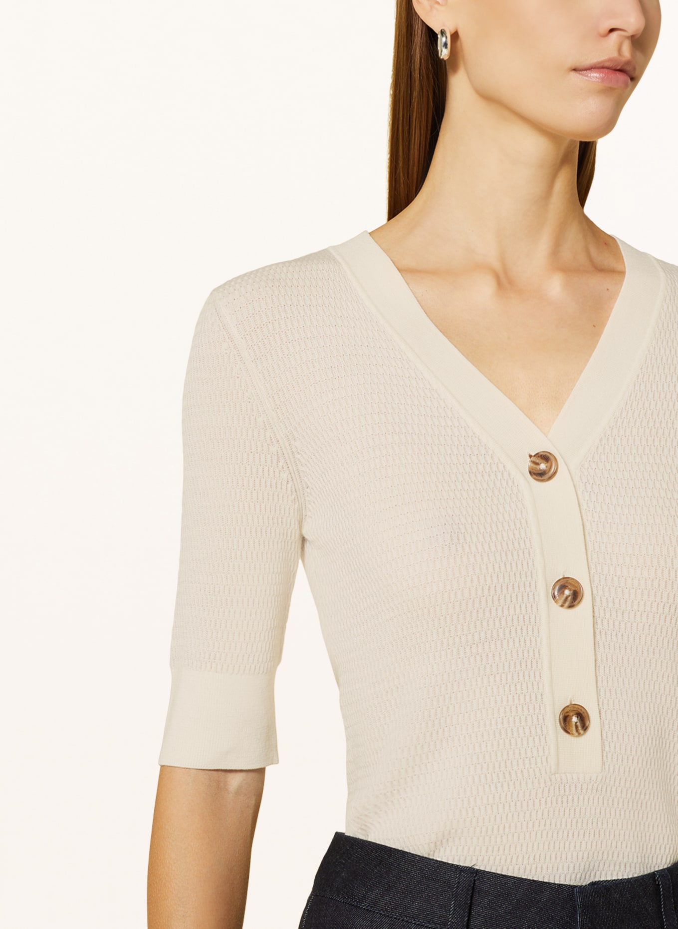 CLOSED Kurzarm-Pullover, Farbe: ECRU (Bild 4)