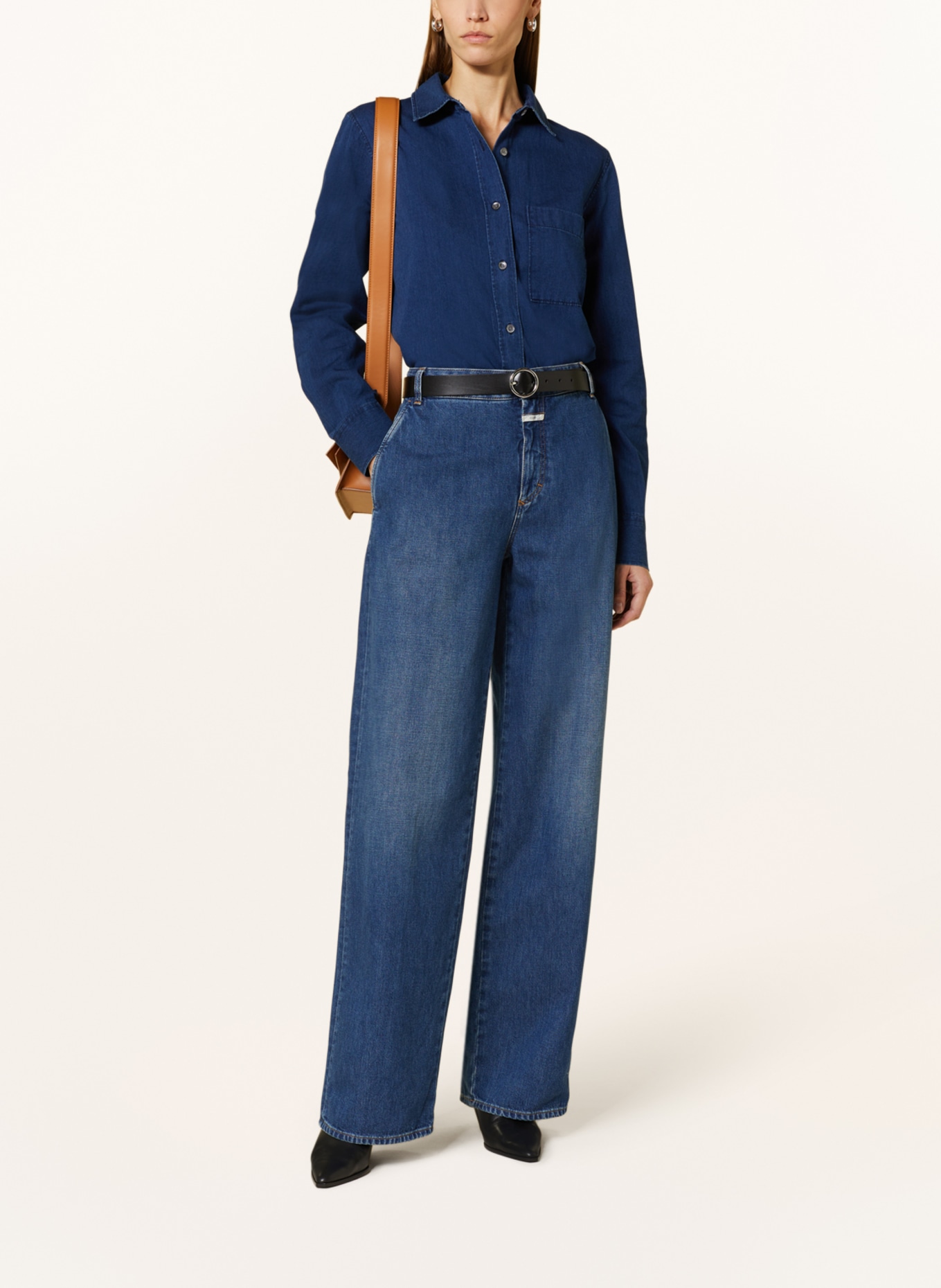 CLOSED Košilová halenka v džínovém vzhledu, Barva: TMAVĚ MODRÁ (Obrázek 2)