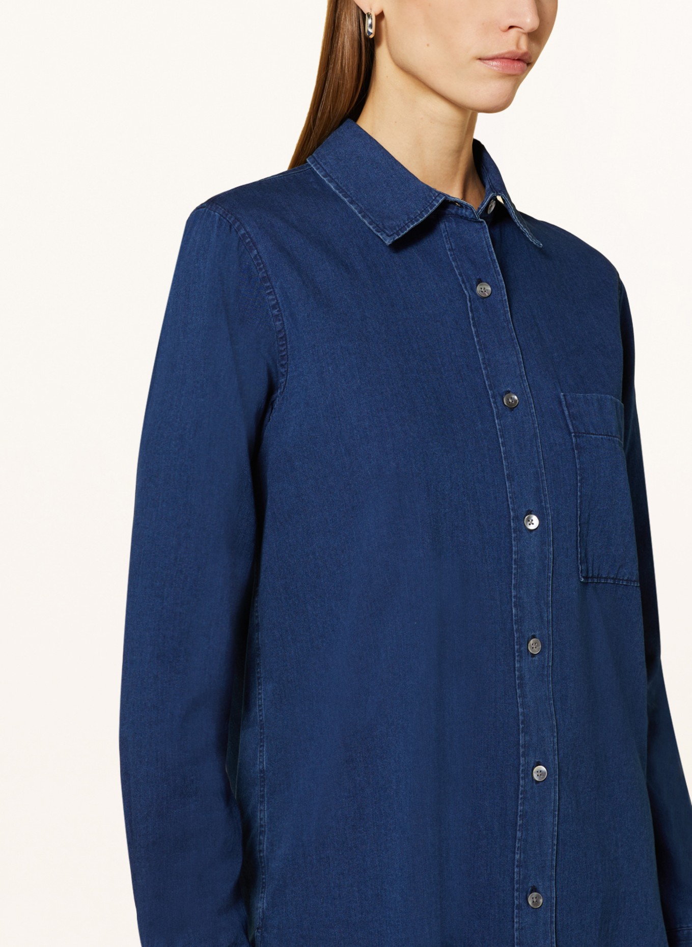 CLOSED Košilová halenka v džínovém vzhledu, Barva: TMAVĚ MODRÁ (Obrázek 4)