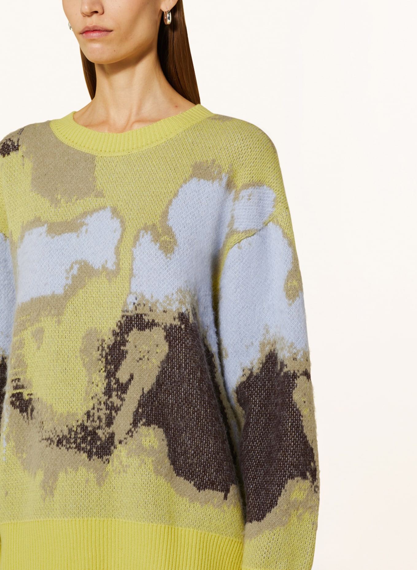 CLOSED Sweater, Color: YELLOW/ DARK BROWN/ LIGHT BLUE (Image 4)