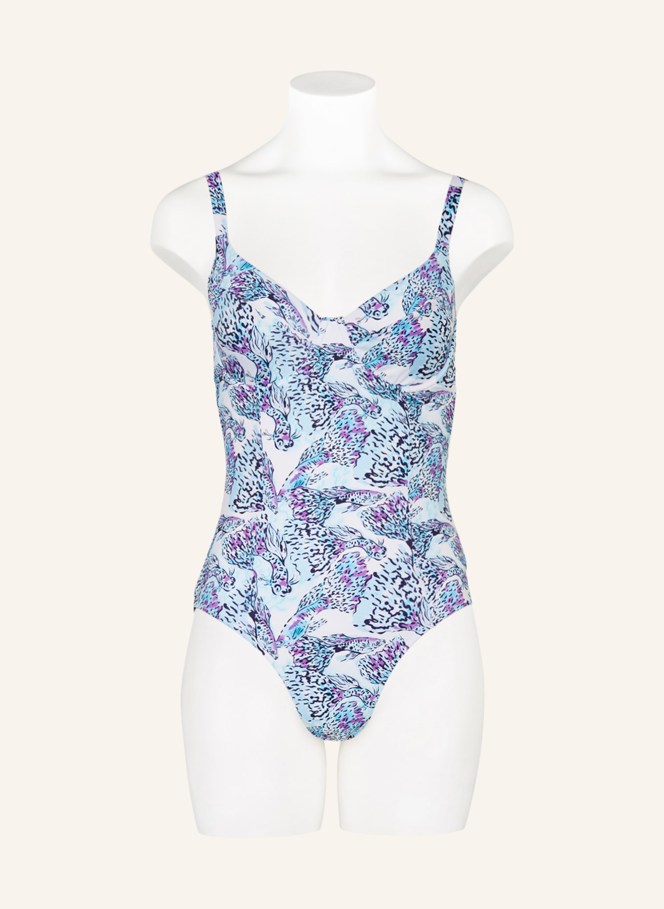 VILEBREQUIN Swimsuit ISADORA FISH LEONITA, Color: WHITE/ TURQUOISE/ PURPLE (Image 2)