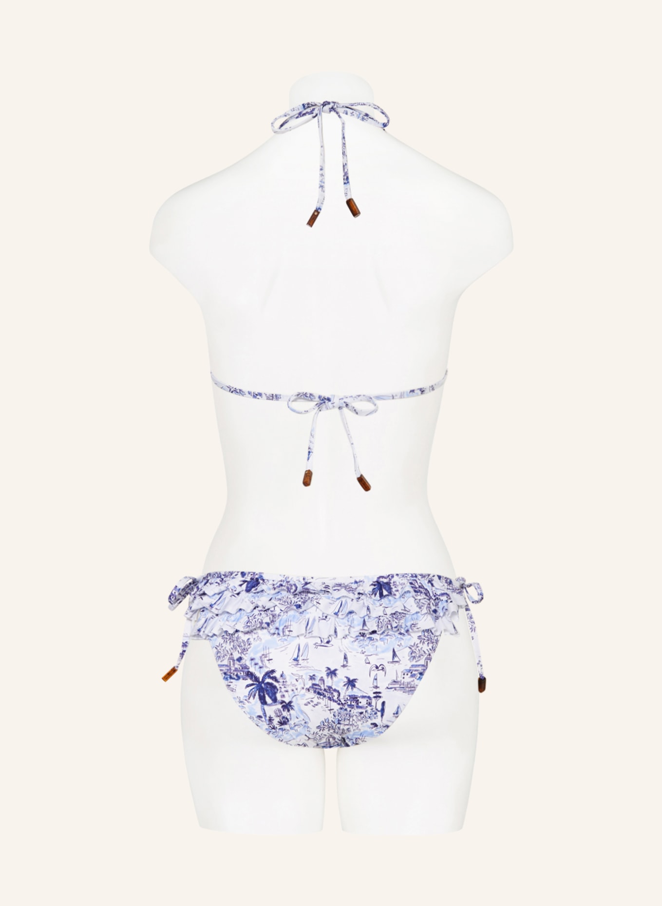 VILEBREQUIN Push-up bikini top RIVIERA FLEURLY, Color: WHITE/ DARK BLUE/ LIGHT BLUE (Image 3)