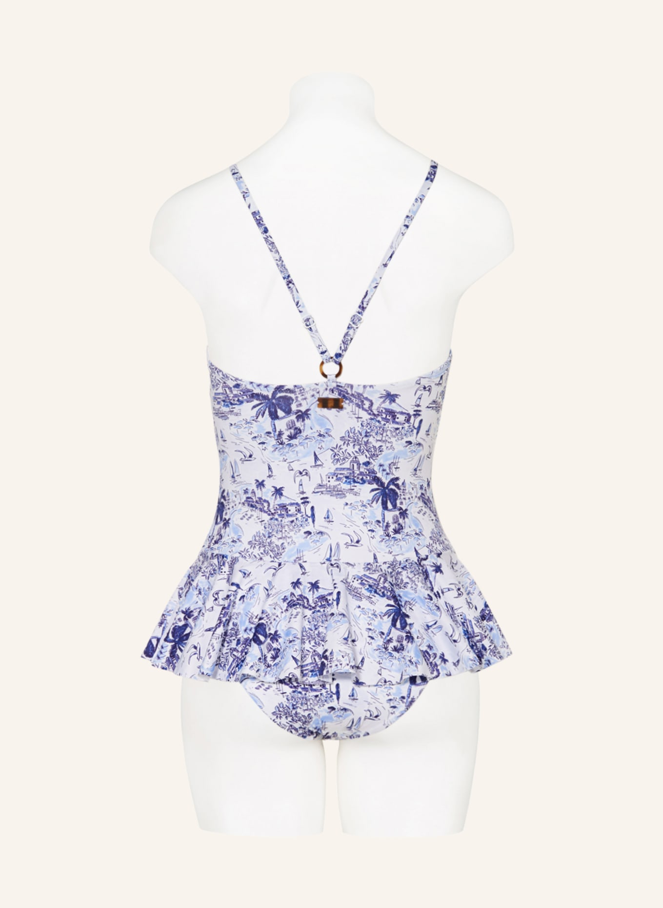 VILEBREQUIN Swimsuit RIVIERA FRILLY, Color: WHITE/ DARK BLUE/ LIGHT BLUE (Image 3)