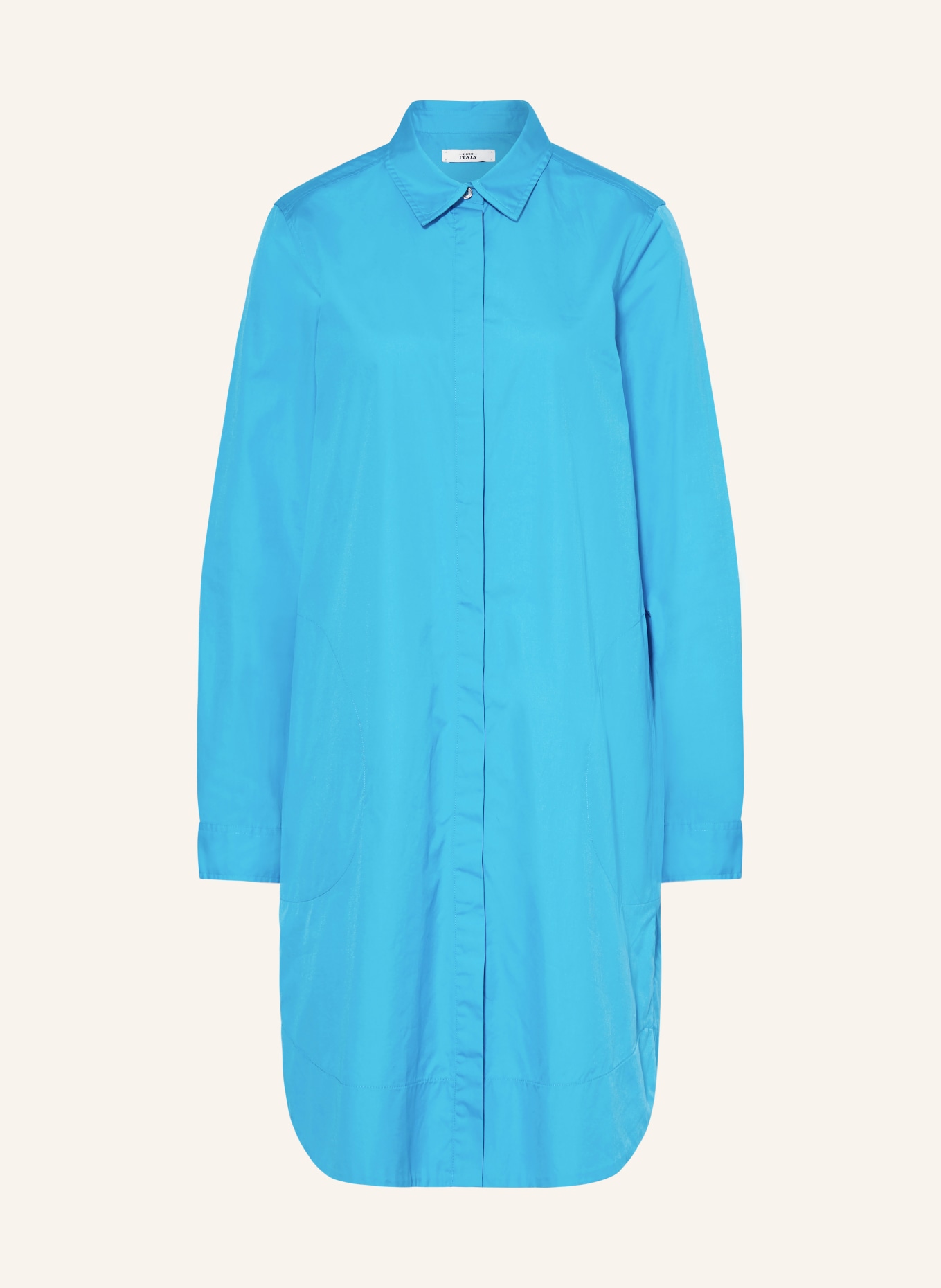 0039 ITALY Košilové šaty GRACIA NEW ze lnu, Barva: TYRKYSOVÁ (Obrázek 1)