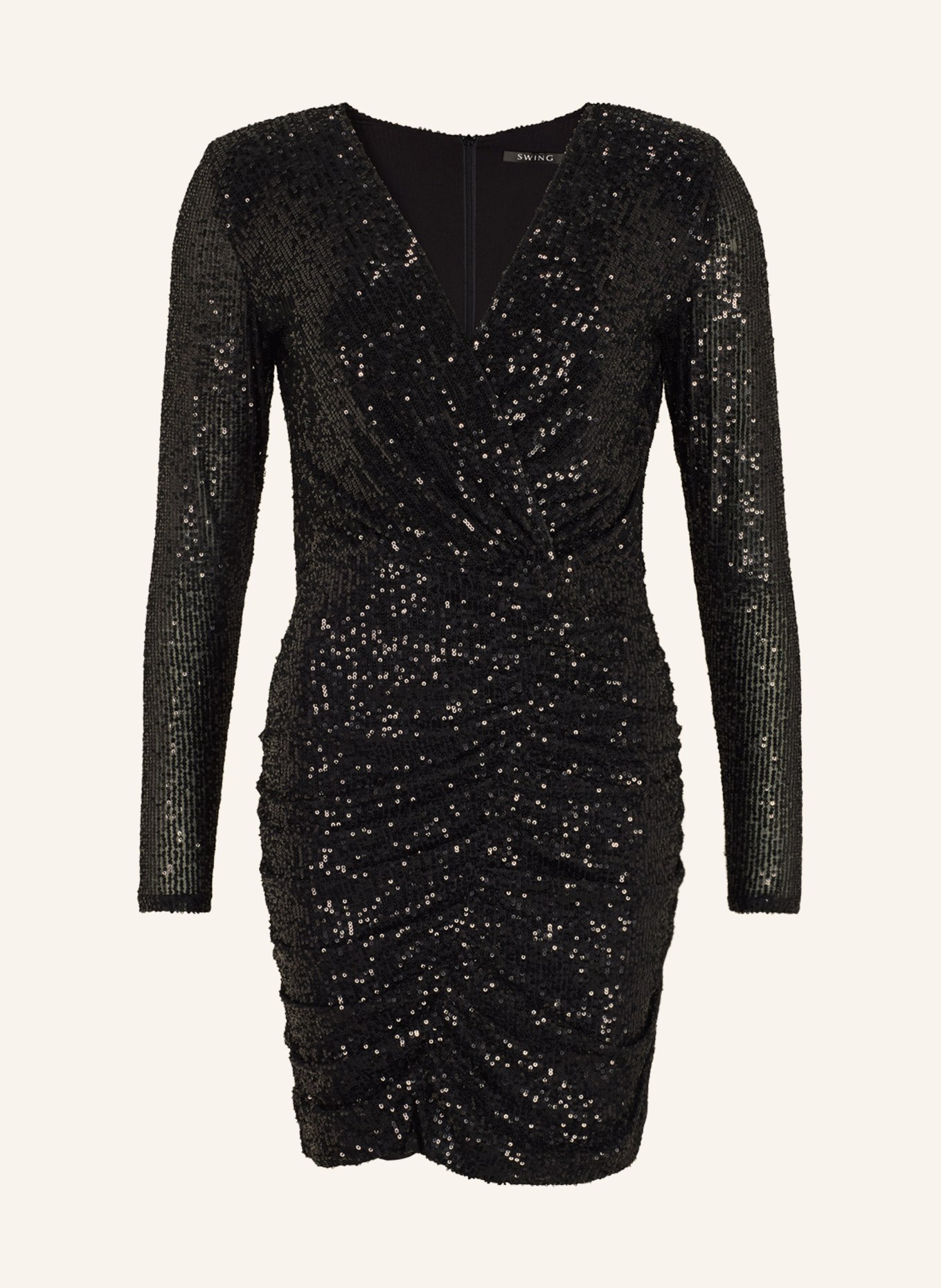 SWING Dress with sequins, Color: BLACK (Image 1)