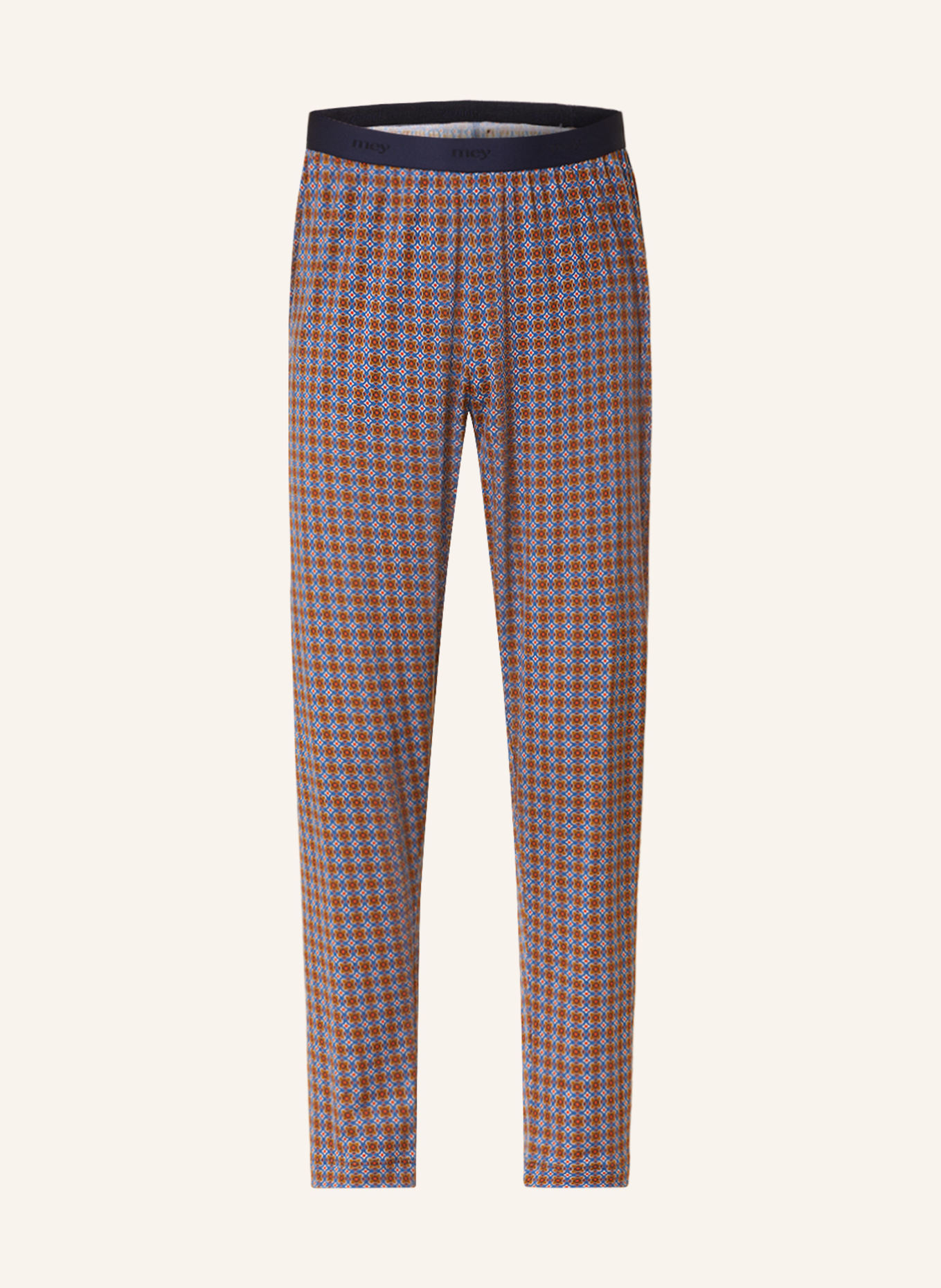 mey Pajama pants series RETRO PRINT, Color: BLUE/ BROWN (Image 1)