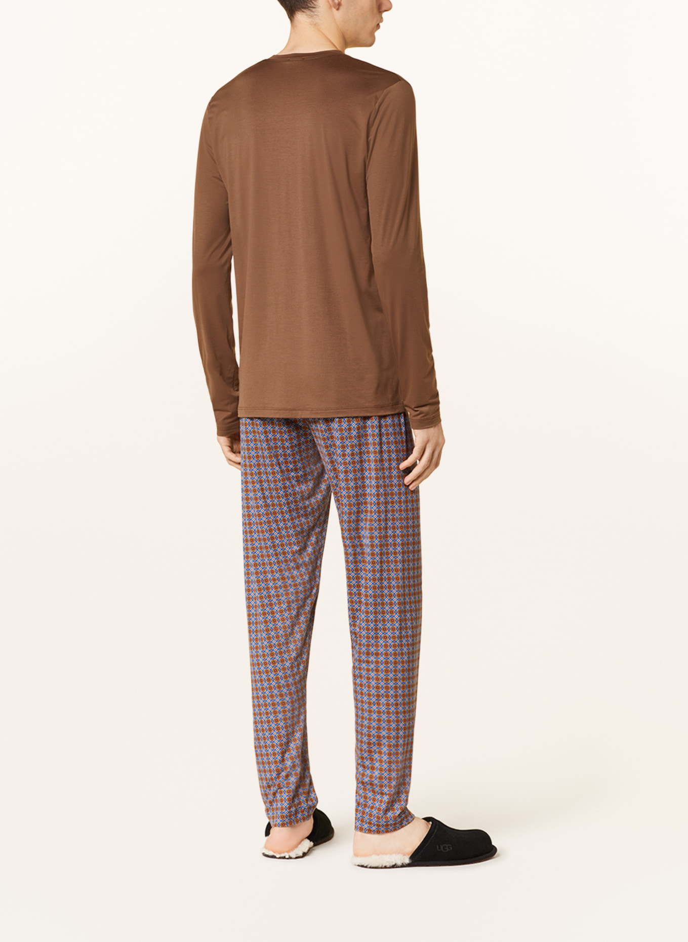 mey Pajama pants series RETRO PRINT, Color: BLUE/ BROWN (Image 3)