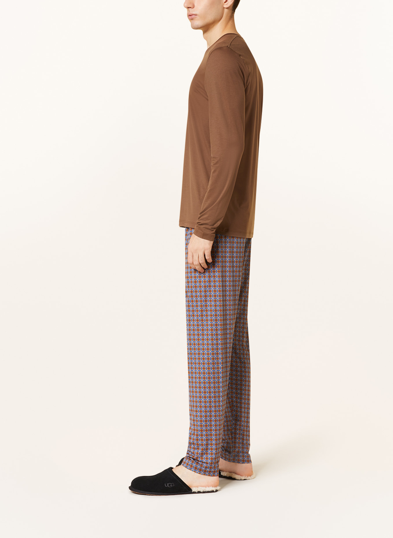 mey Pajama pants series RETRO PRINT, Color: BLUE/ BROWN (Image 4)