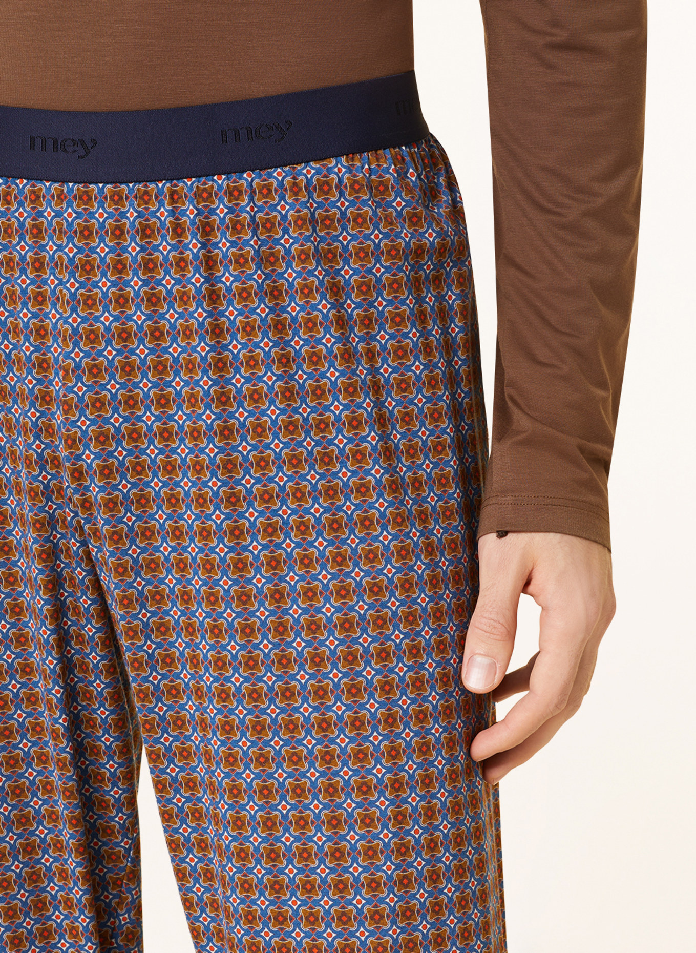 mey Pajama pants series RETRO PRINT, Color: BLUE/ BROWN (Image 5)