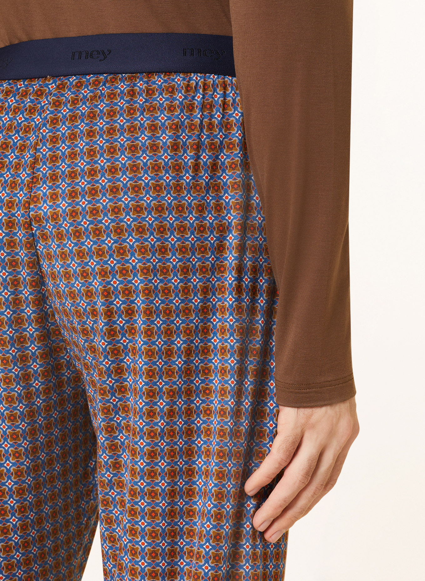 mey Pajama pants series RETRO PRINT, Color: BLUE/ BROWN (Image 6)