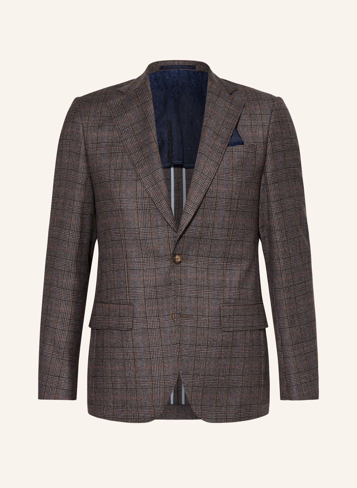 SAND COPENHAGEN Tailored jacket STAR NAPOLI modern fit, Color: DARK BROWN/ LIGHT BLUE/ ECRU (Image 1)