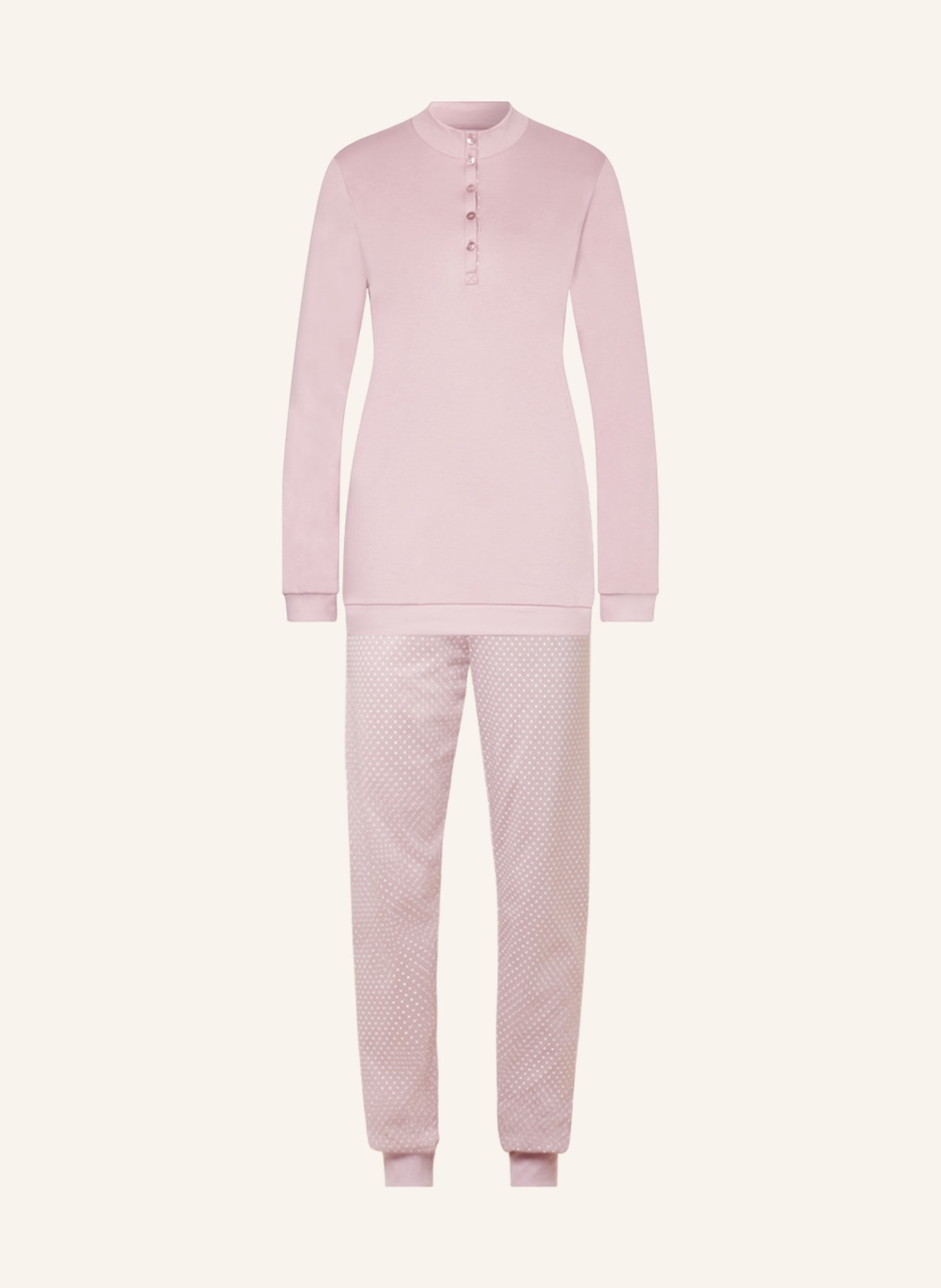 CALIDA Schlafanzug MIDNIGHT DREAMS, Farbe: ROSÉ/ WEISS (Bild 1)