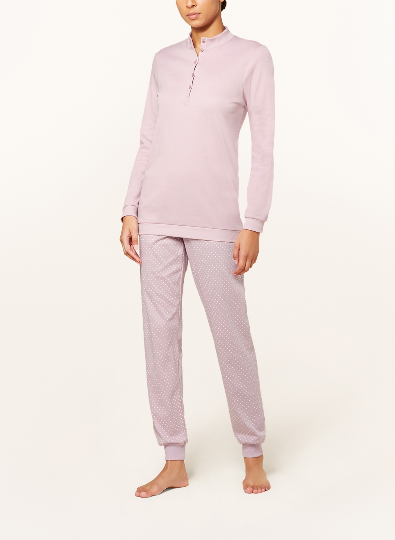 CALIDA Schlafanzug MIDNIGHT DREAMS, Farbe: ROSÉ/ WEISS (Bild 2)