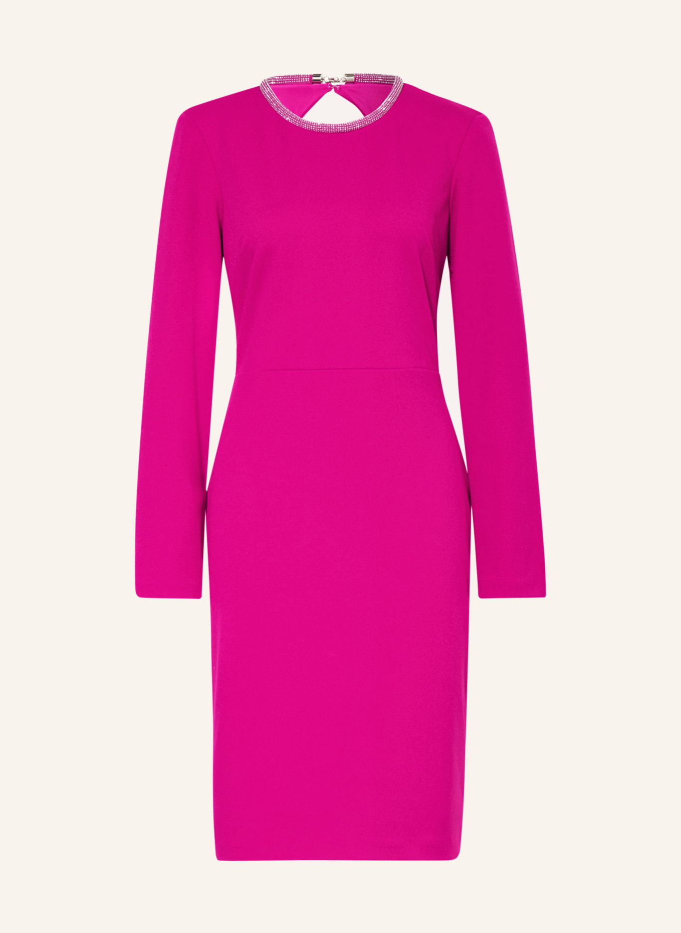Joseph Ribkoff SIGNATURE Cocktail dress with cut-out and decorative gems, Color: FUCHSIA (Image 1)