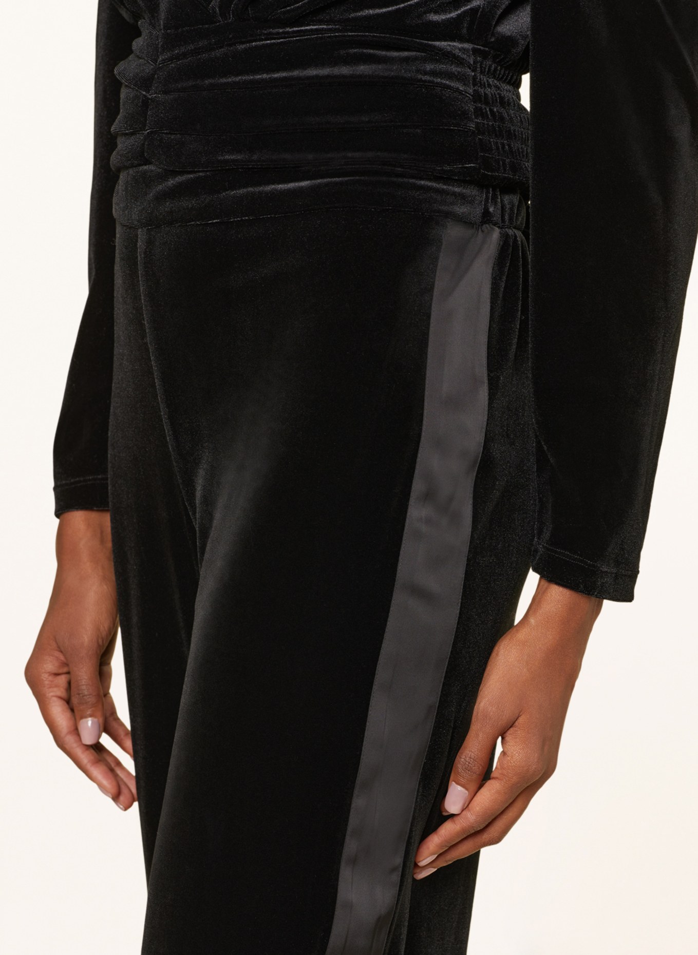 DANTE6 Wide leg trousers ALVIE made of velvet, Color: BLACK (Image 5)