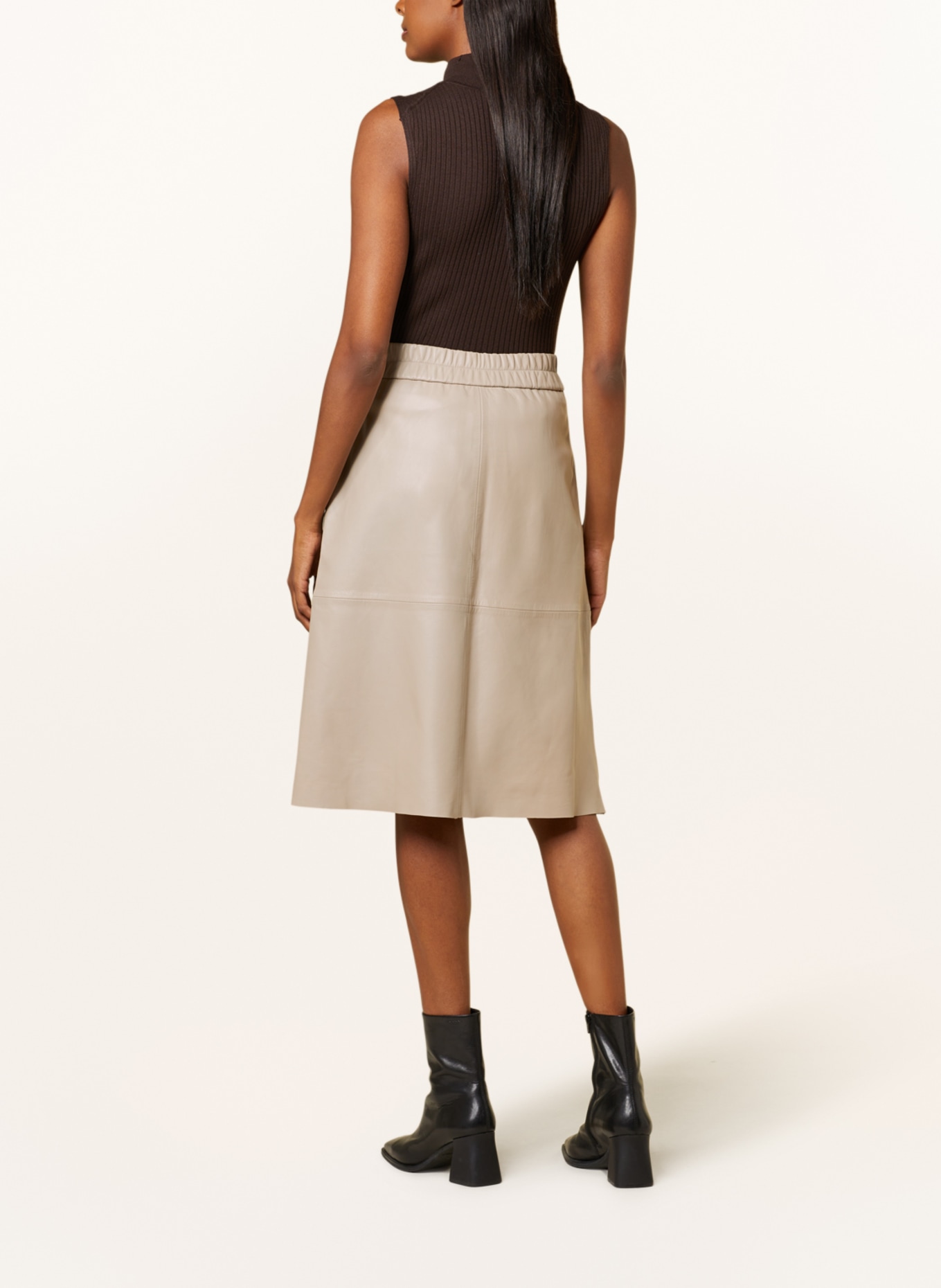 DANTE6 Leather skirt NOORA, Color: TAUPE (Image 3)
