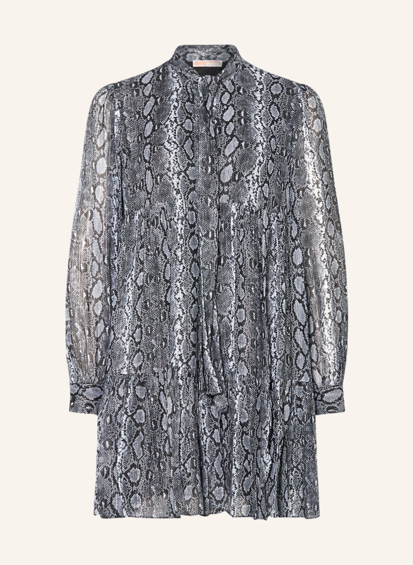 MICHAEL KORS Sukienka z błyszczącą przędzą, Kolor: CZARNY/ BIAŁY/ SREBRNY (Obrazek 1)