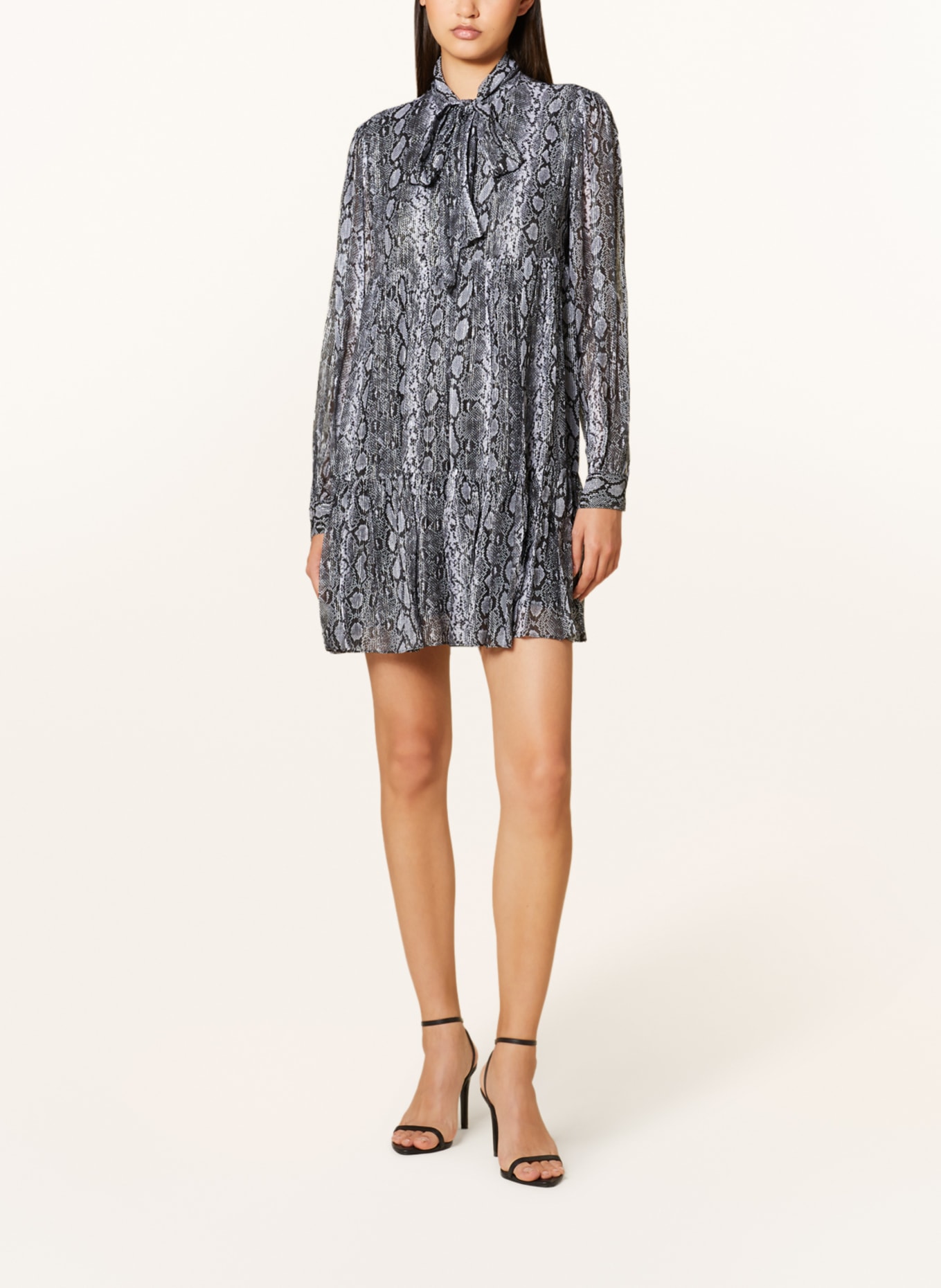 MICHAEL KORS Dress with glitter thread, Color: BLACK/ WHITE/ SILVER (Image 2)