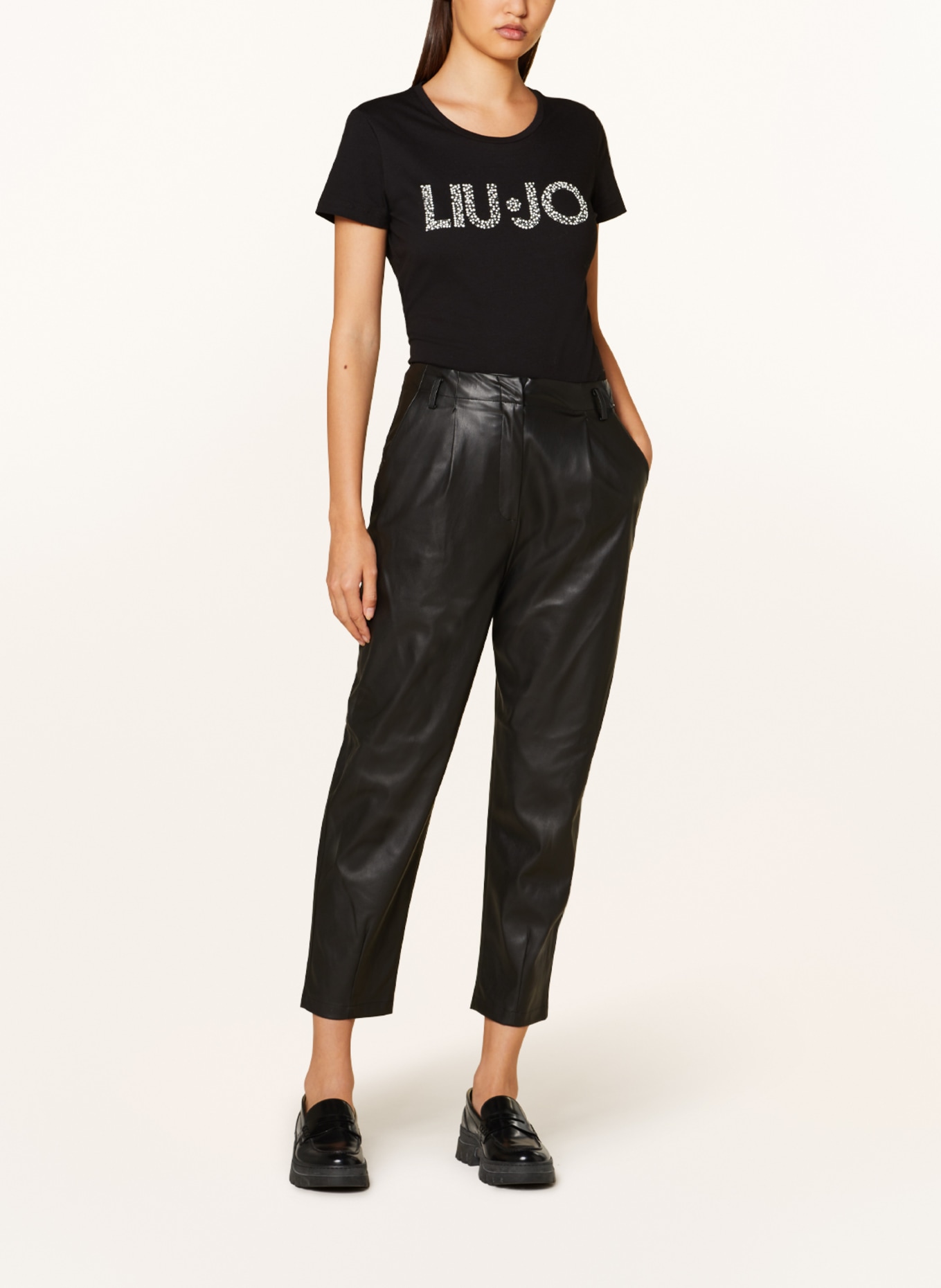 LIU JO Pants in leather look, Color: BLACK (Image 2)