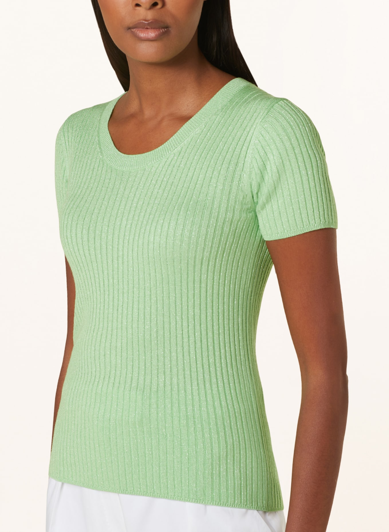 darling harbour Knit shirt with glitter thread, Color: NEON GREEN (Image 4)