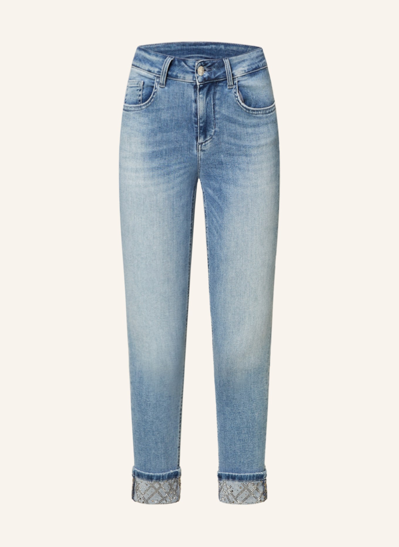 LIU JO 7/8 jeans with decorative gems, Color: 78691 Den.Blue lt summer w (Image 1)