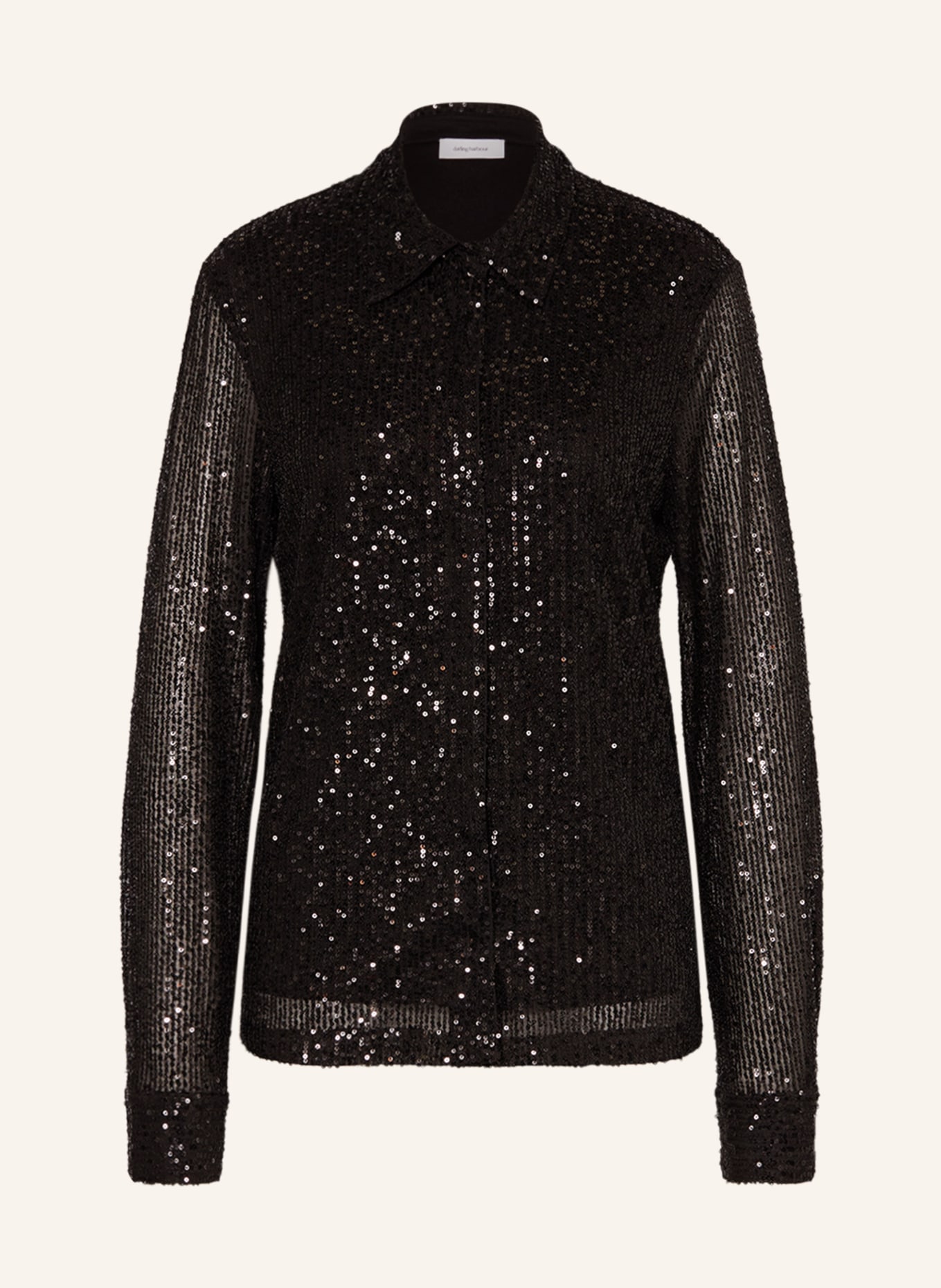 darling harbour Shirt blouse with sequins, Color: BLACK (Image 1)