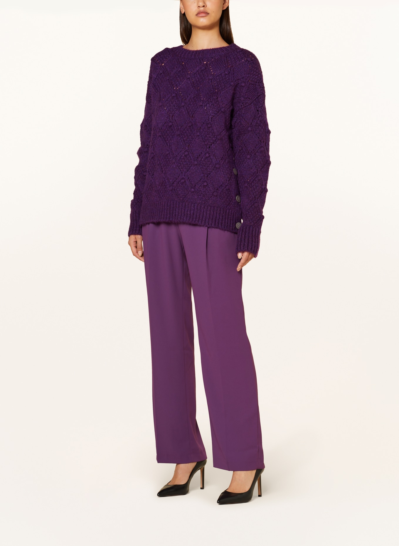 MORE & MORE Pullover, Farbe: DUNKELLILA (Bild 2)