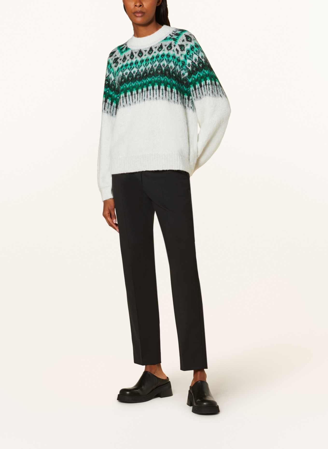 oui Sweater, Color: WHITE/ GREEN (Image 2)