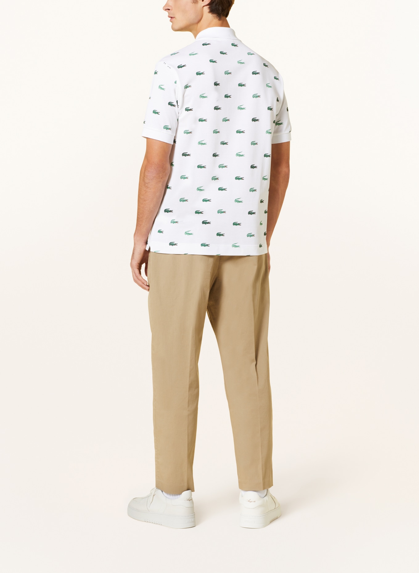 LACOSTE Piqué-Poloshirt Classic Fit, Farbe: WEISS/ GRÜN (Bild 3)