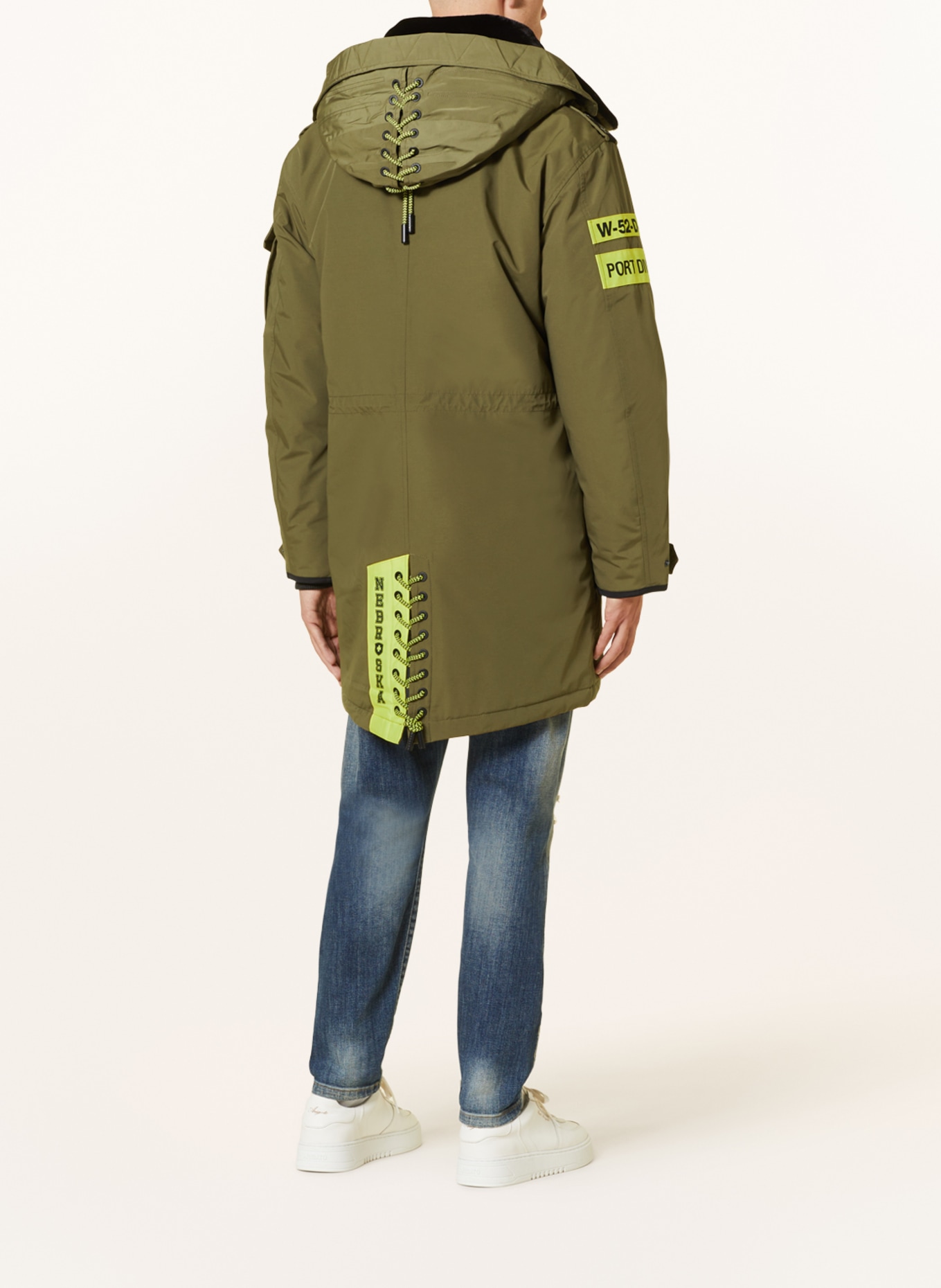 WELLENSTEYN Parka NEBRASKA: OLIV / GELB