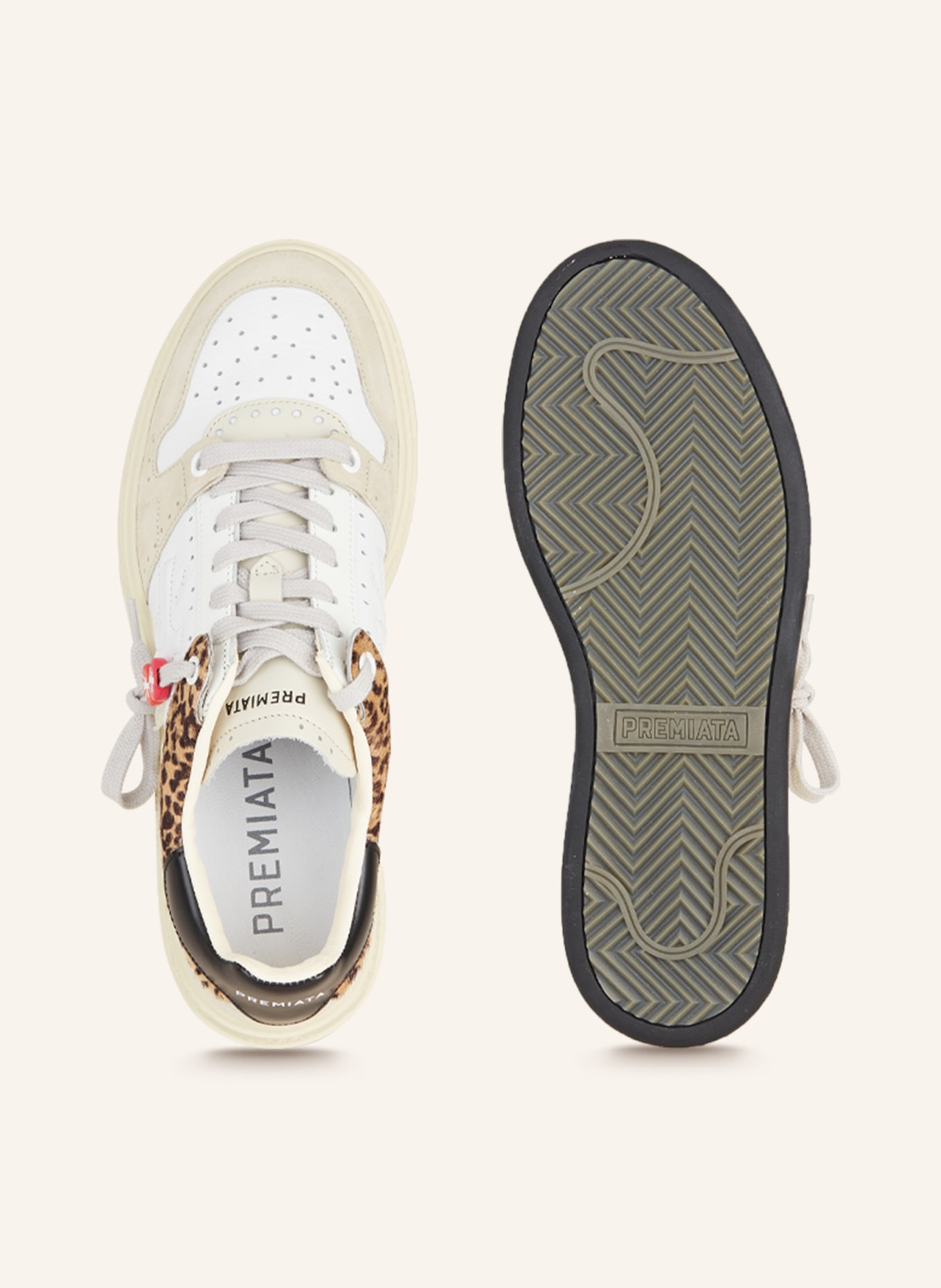 PREMIATA Sneakers QUINND VAR, Color: WHITE/ LIGHT BROWN (Image 5)