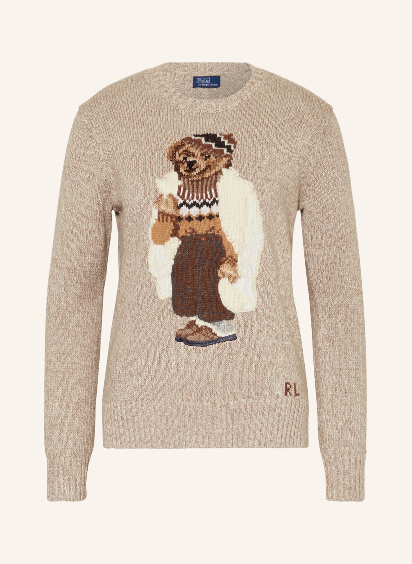 POLO RALPH LAUREN Sweater, Color: LIGHT BROWN/ BROWN/ WHITE (Image 1)