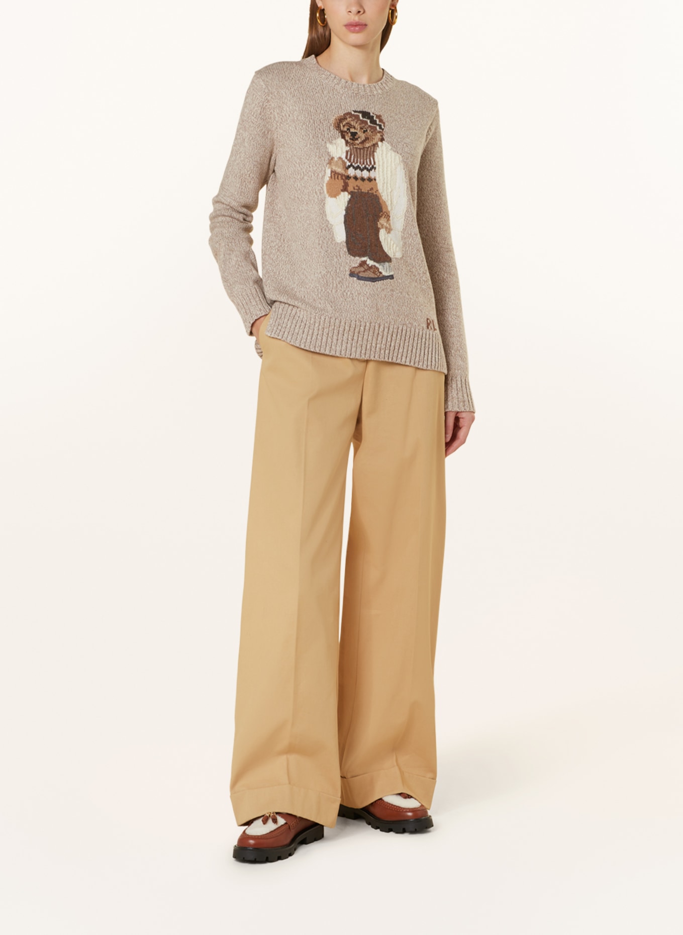 POLO RALPH LAUREN Sweater, Color: LIGHT BROWN/ BROWN/ WHITE (Image 2)