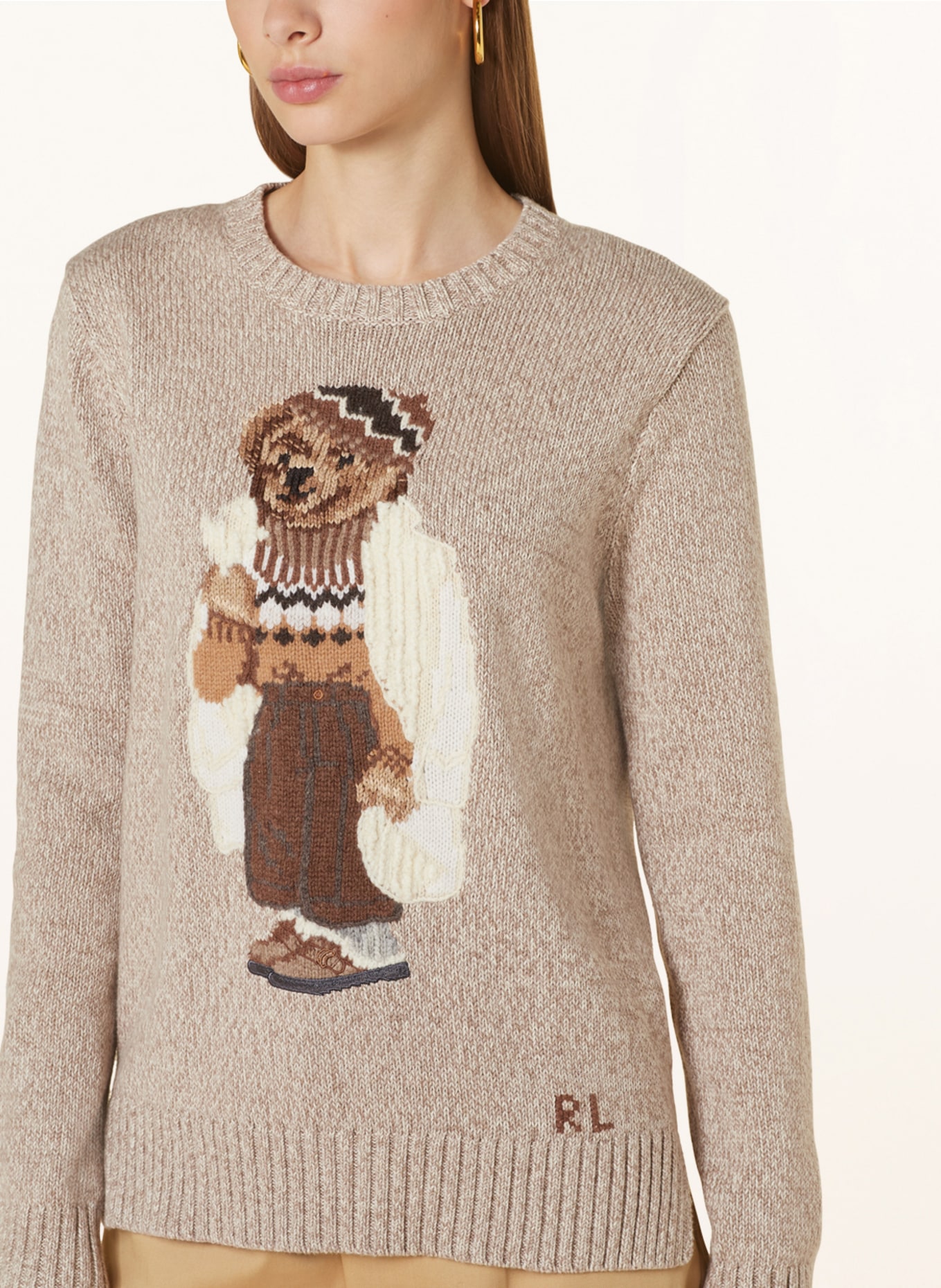 POLO RALPH LAUREN Sweater, Color: LIGHT BROWN/ BROWN/ WHITE (Image 4)