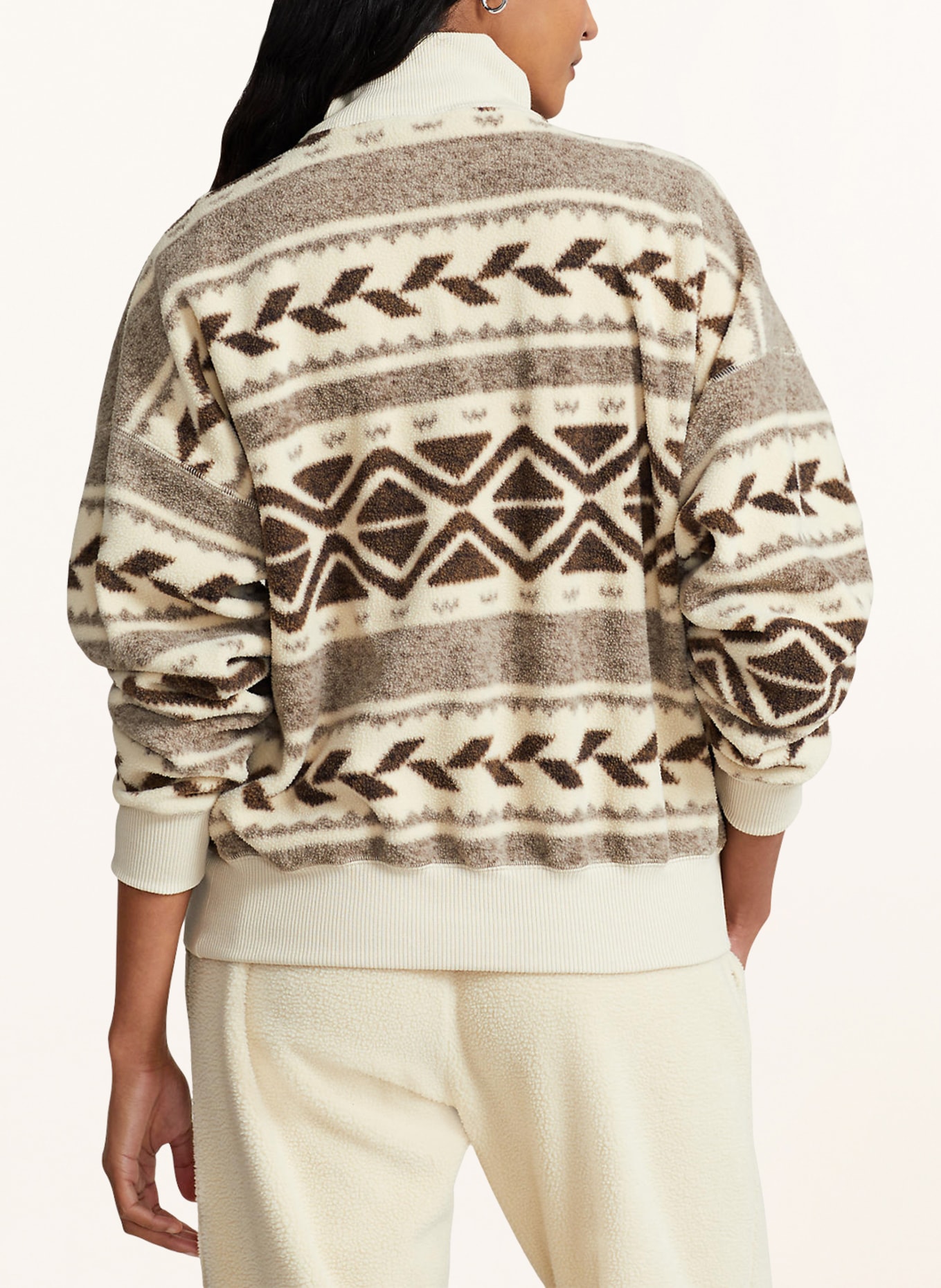 POLO RALPH LAUREN Fleece half-zip sweater, Color: CREAM/ BROWN/ GRAY (Image 3)