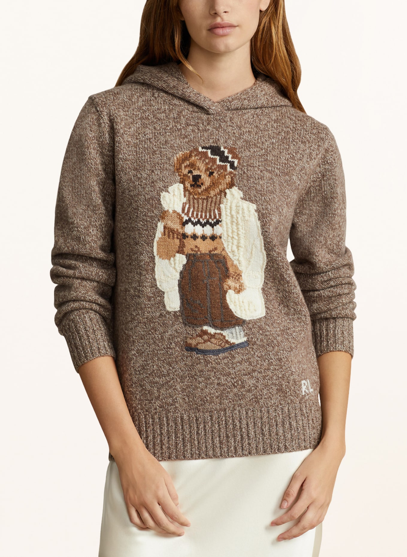 POLO RALPH LAUREN Knit hoodie, Color: BROWN/ ECRU (Image 4)