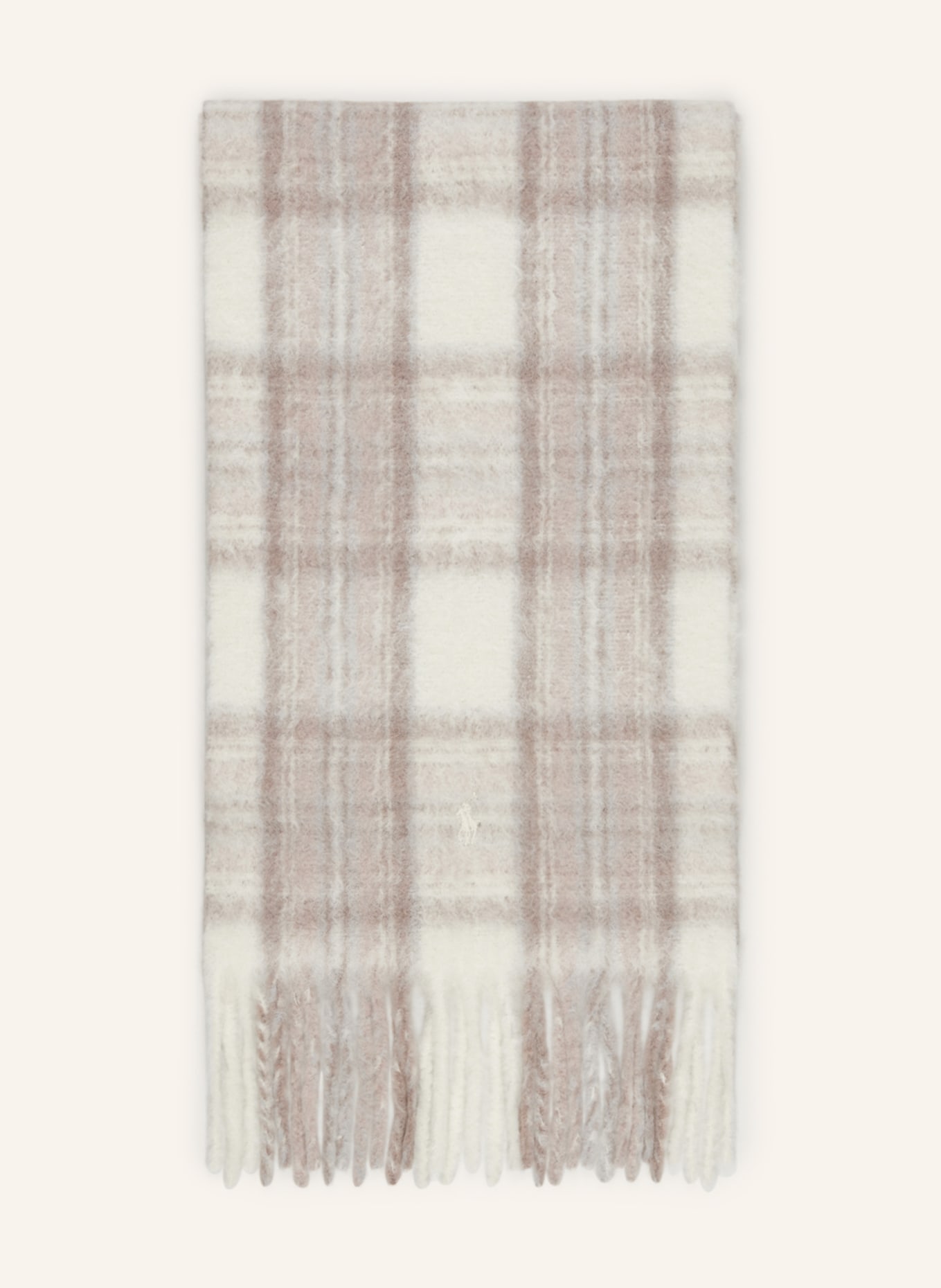 POLO RALPH LAUREN Alpaca scarf, Color: CREAM/ LIGHT BROWN (Image 1)