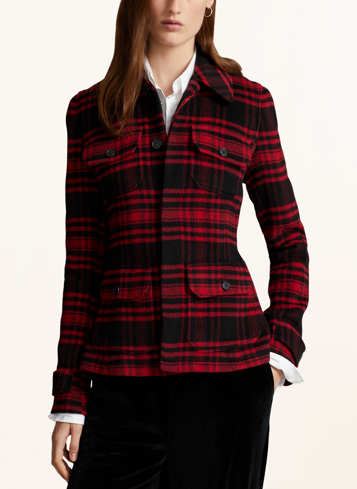 Polo ralph lauren red and black jacket online