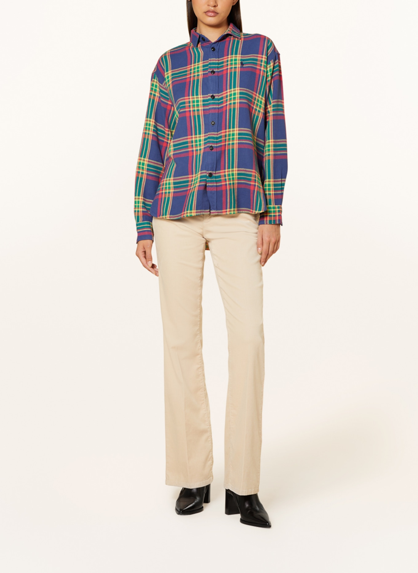 POLO RALPH LAUREN Shirt blouse in flannel, Color: BLUE/ RED/ YELLOW (Image 2)