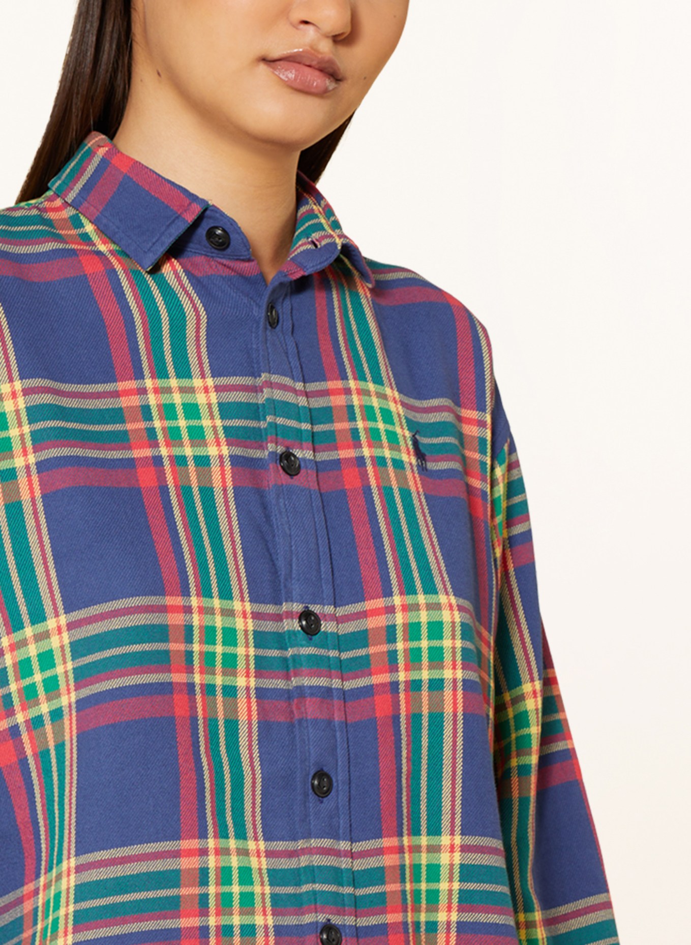 POLO RALPH LAUREN Shirt blouse in flannel, Color: BLUE/ RED/ YELLOW (Image 4)