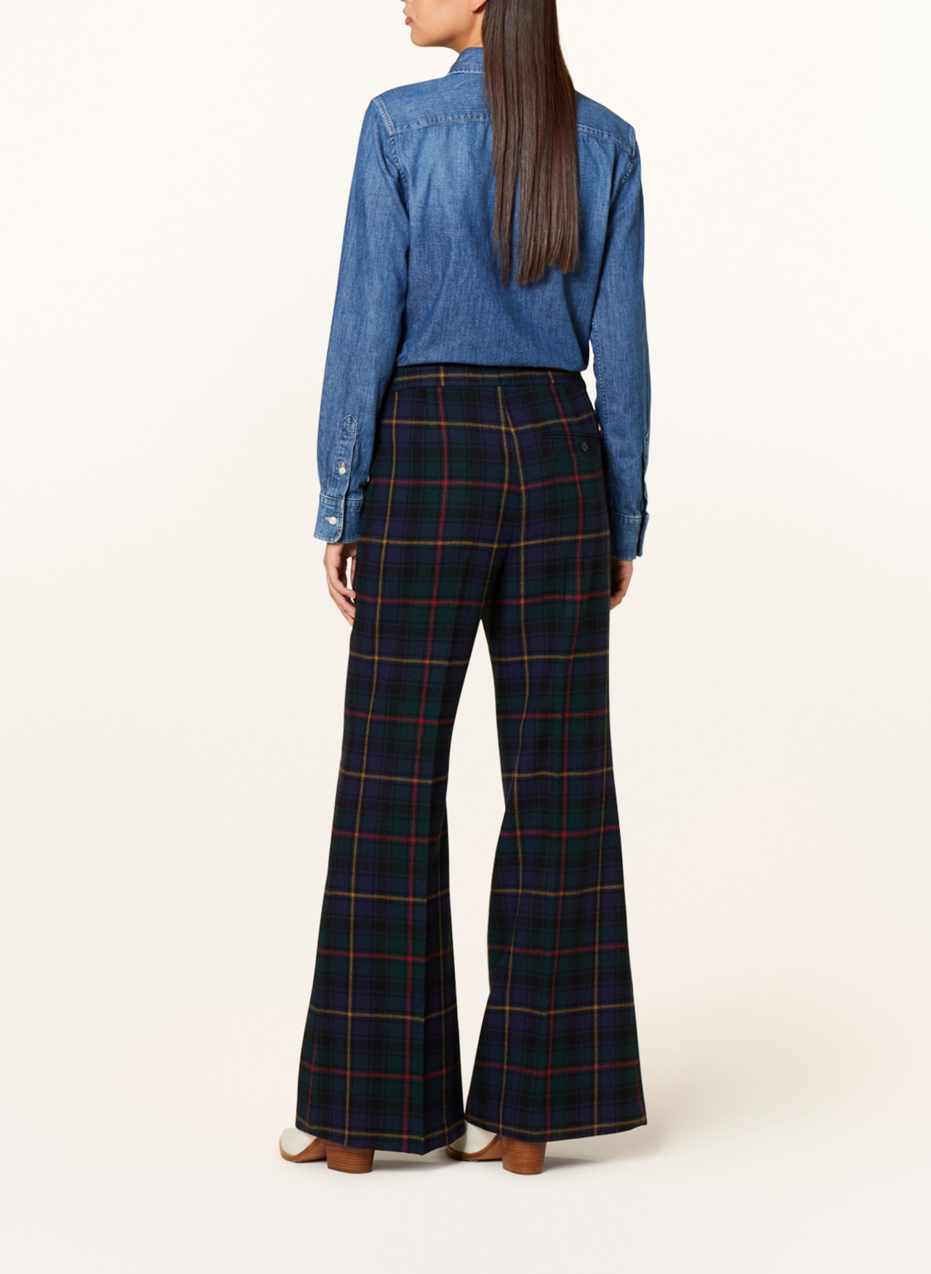 POLO RALPH LAUREN Bootcut trousers in flannel, Color: DARK BLUE/ RED/ DARK YELLOW (Image 3)