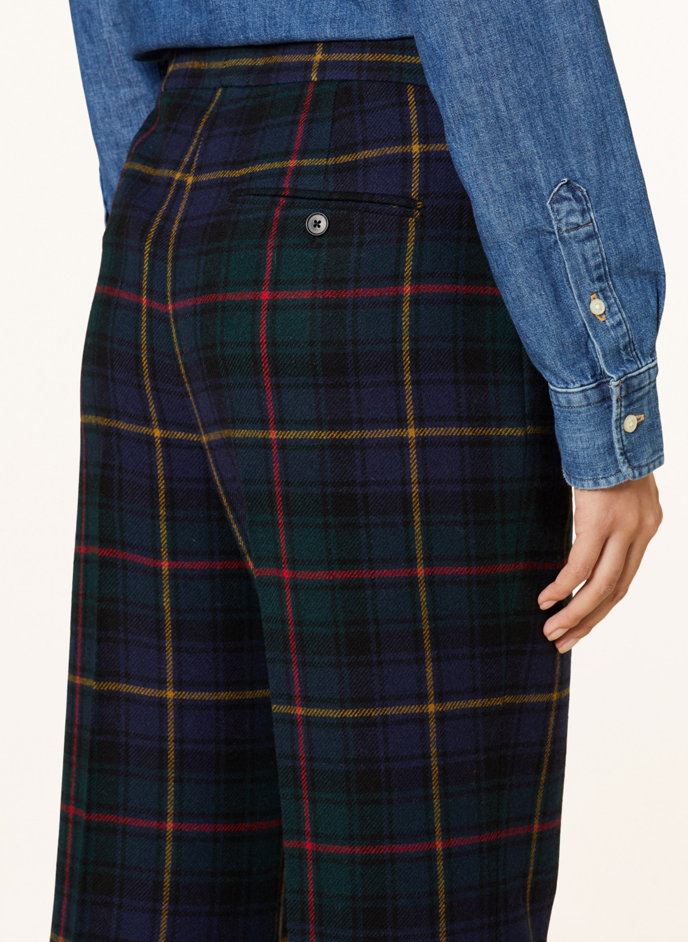 POLO RALPH LAUREN Bootcut trousers in flannel, Color: DARK BLUE/ RED/ DARK YELLOW (Image 5)