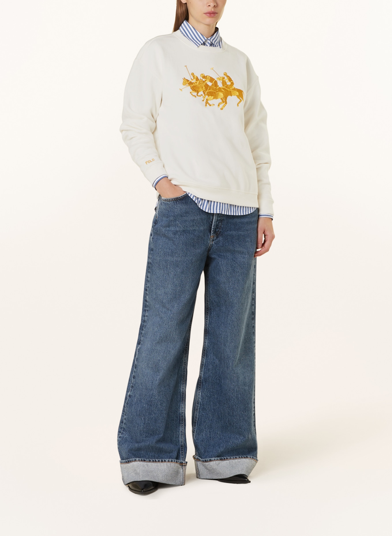 POLO RALPH LAUREN Sweatshirt, Farbe: WEISS/ DUNKELGELB (Bild 2)