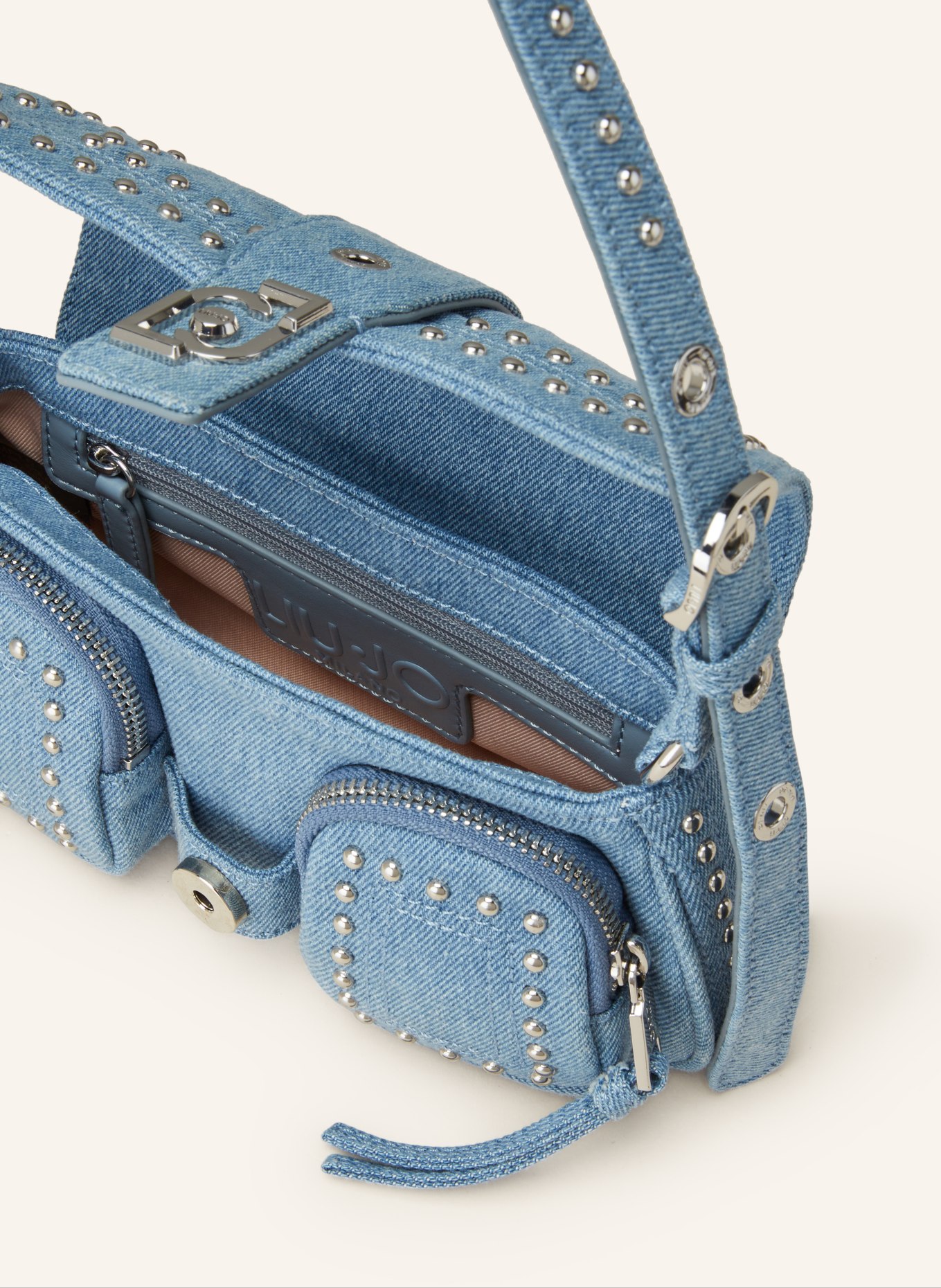 LIU JO Crossbody bag with rivets, Color: 00770 Blu denim (Image 3)