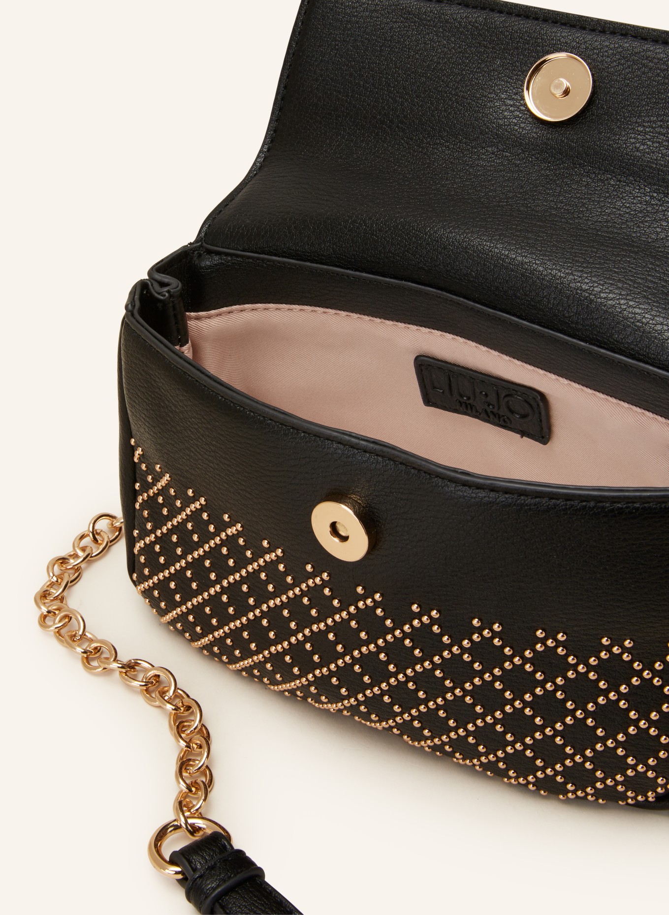 LIU JO Crossbody bag with rivets, Color: BLACK (Image 3)
