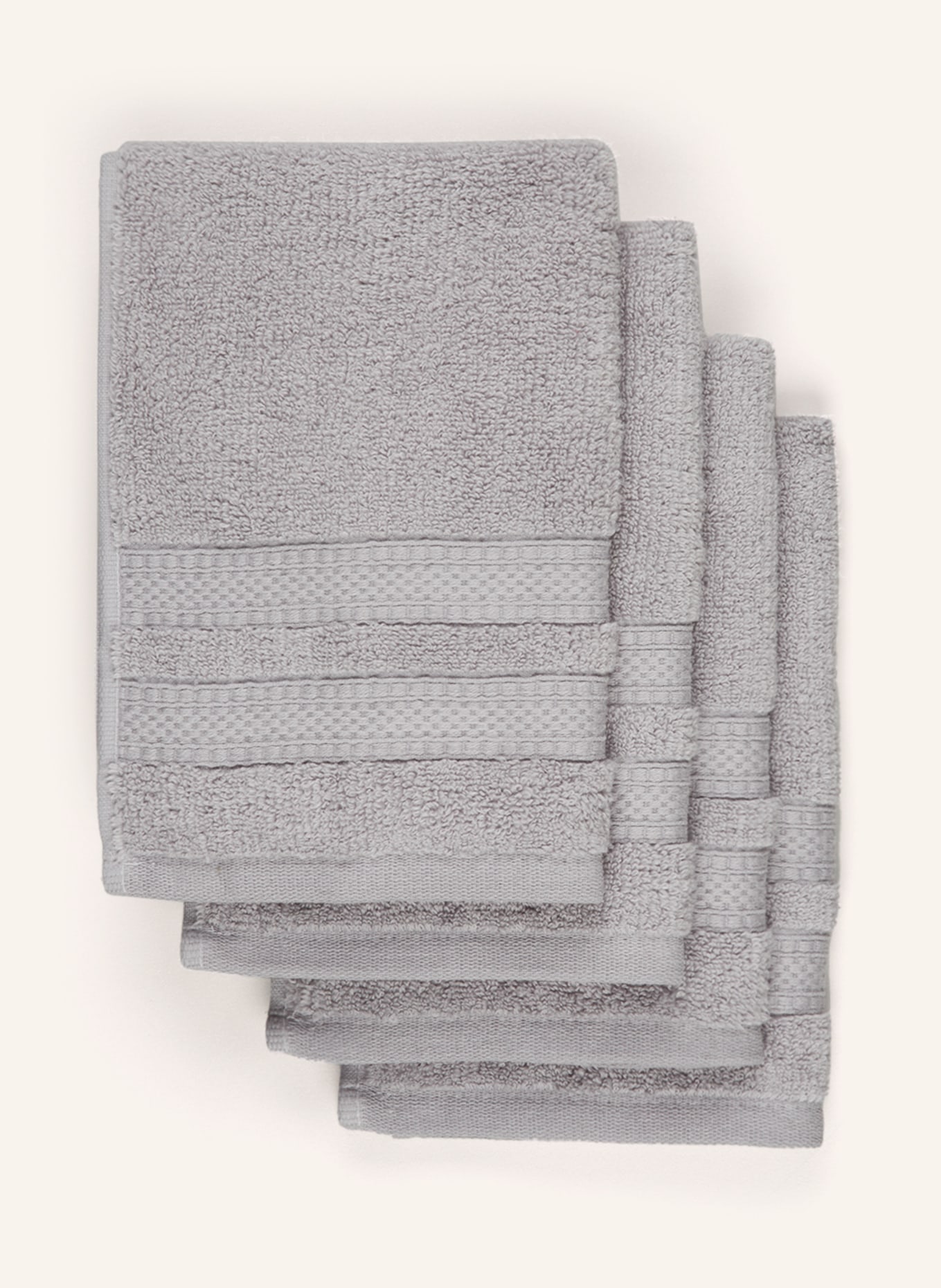 en VOGUE Set of 4 guest towels DUAL AIR, Color: LIGHT GRAY (Image 1)